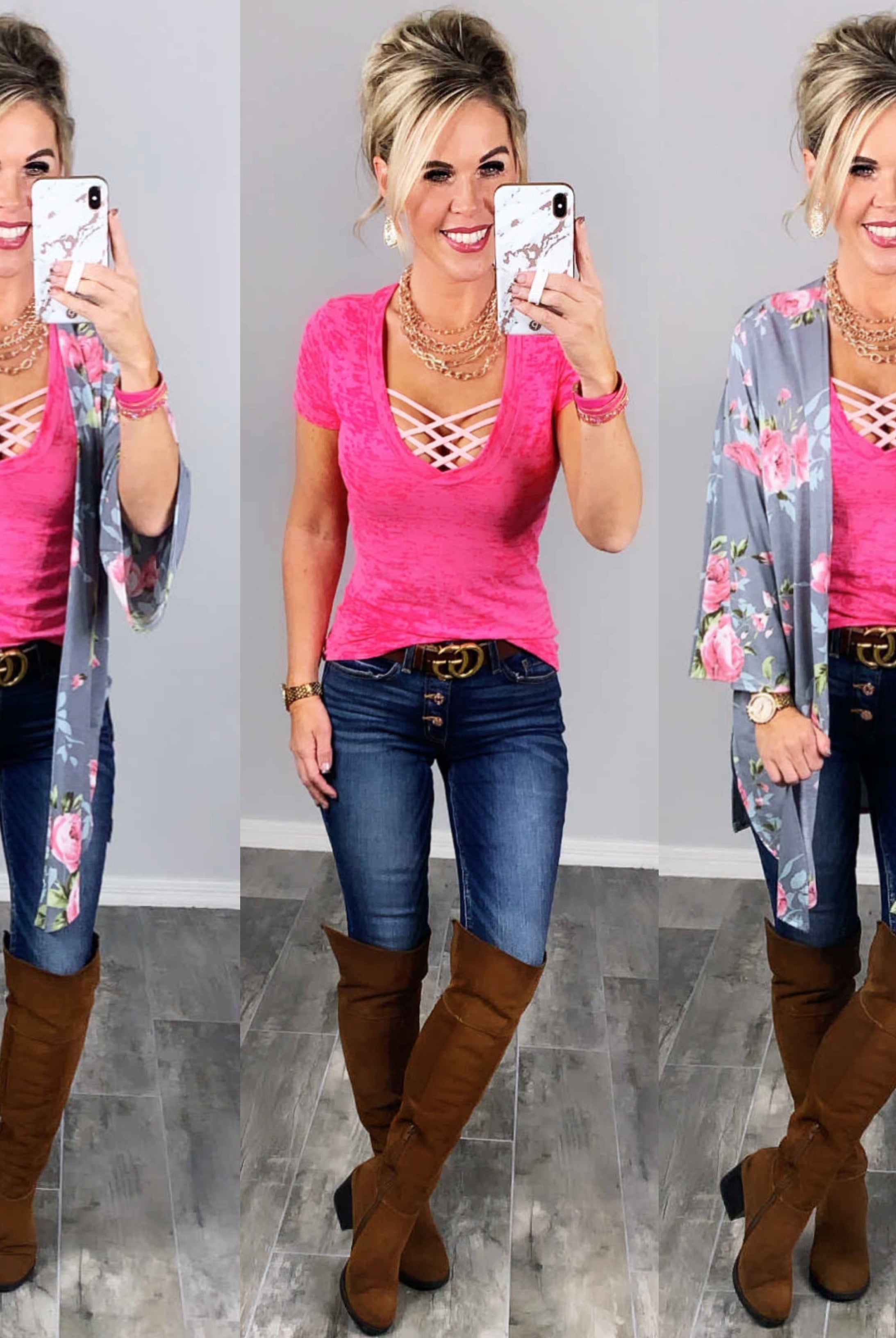 BASIC BURNOUT DEEP V-NECK TEE - FUSCHIA-Top-privityboutique.com-Privity Boutique, Women’s Fashion Boutique in Mesa, Arizona