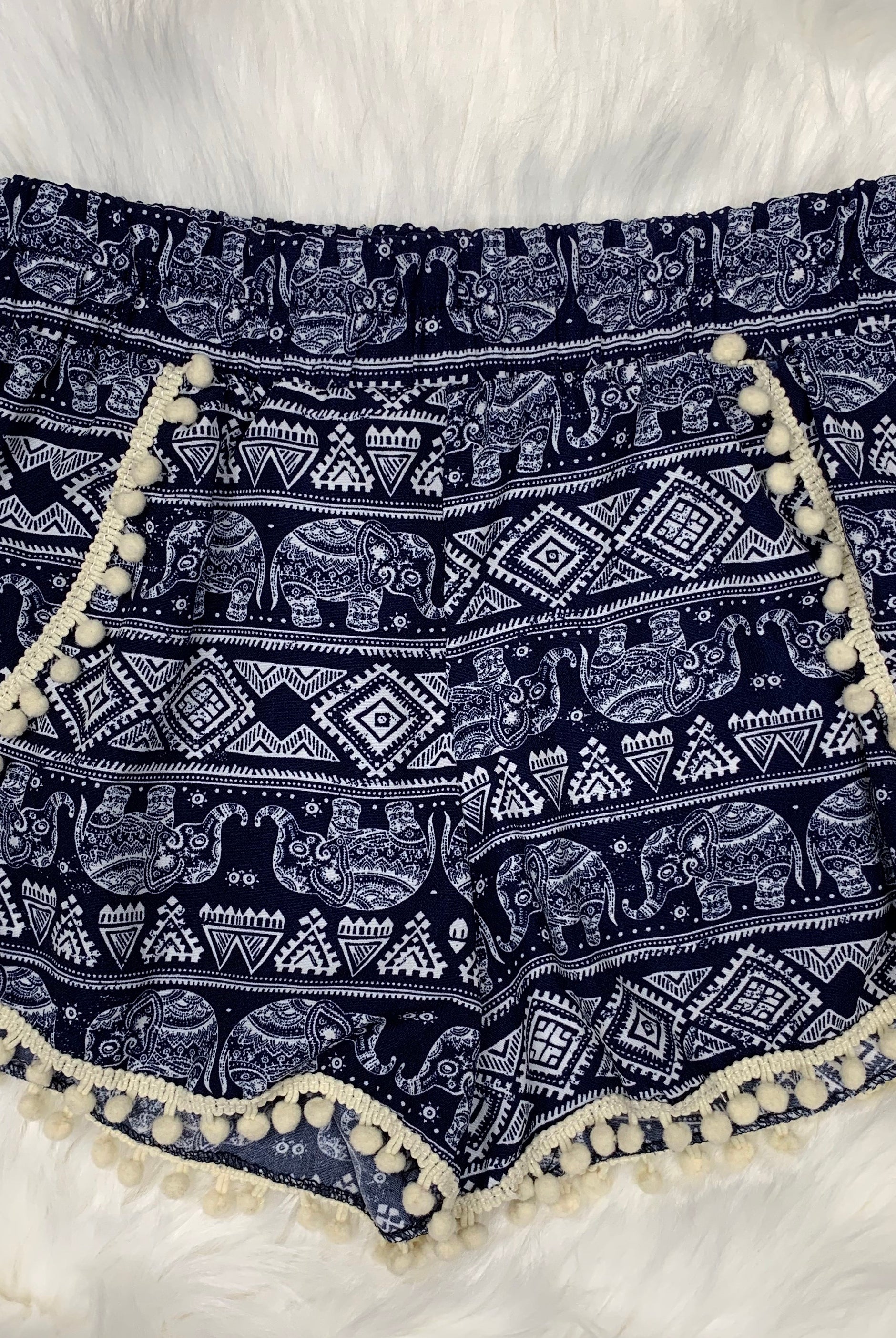 GIRLS Elephant Pom Pom Shorts-privityboutique-Privity Boutique, Women’s Fashion Boutique in Mesa, Arizona