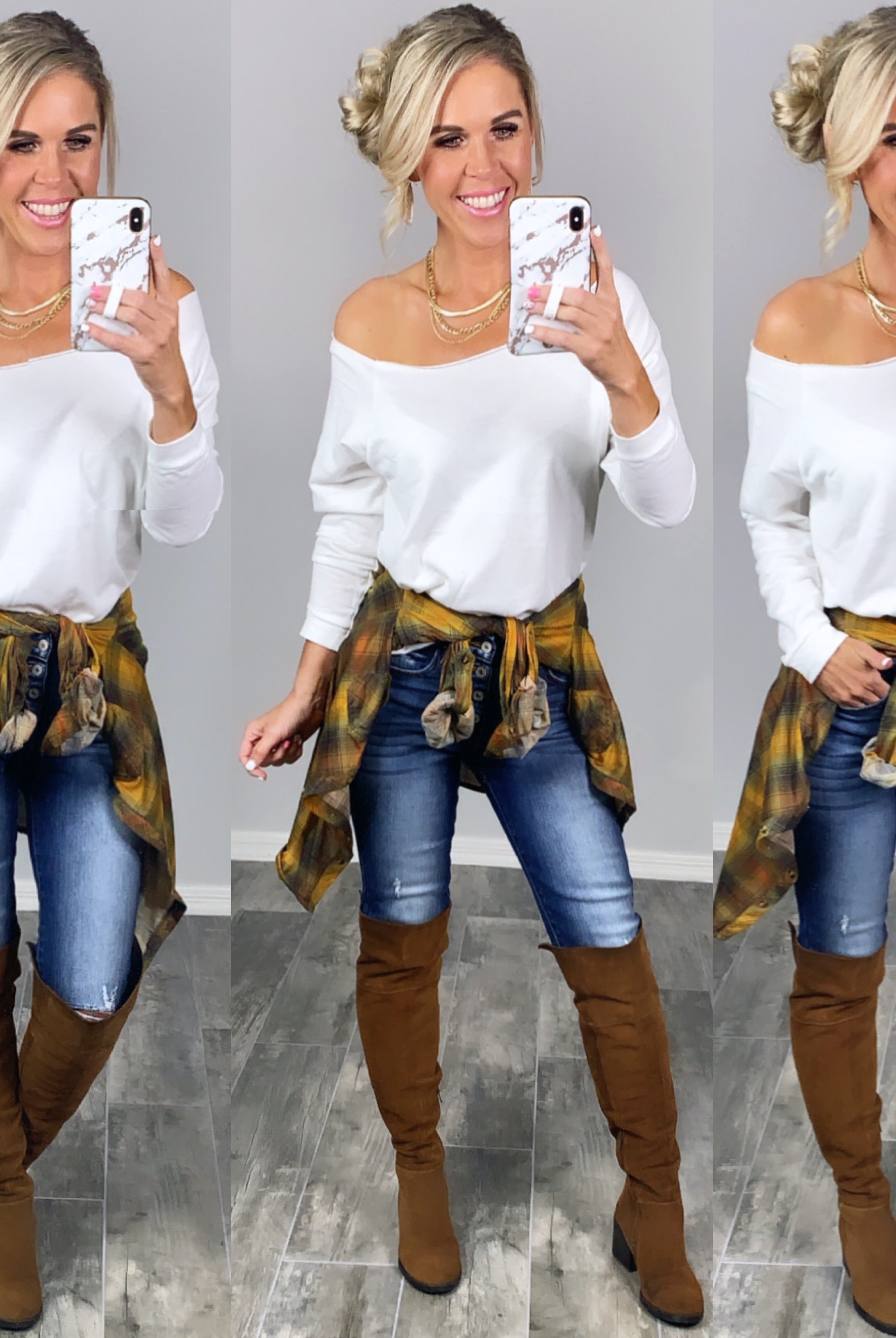 Raw Hem Off The Shoulder - White-Top-privityboutique.com-Privity Boutique, Women’s Fashion Boutique in Mesa, Arizona