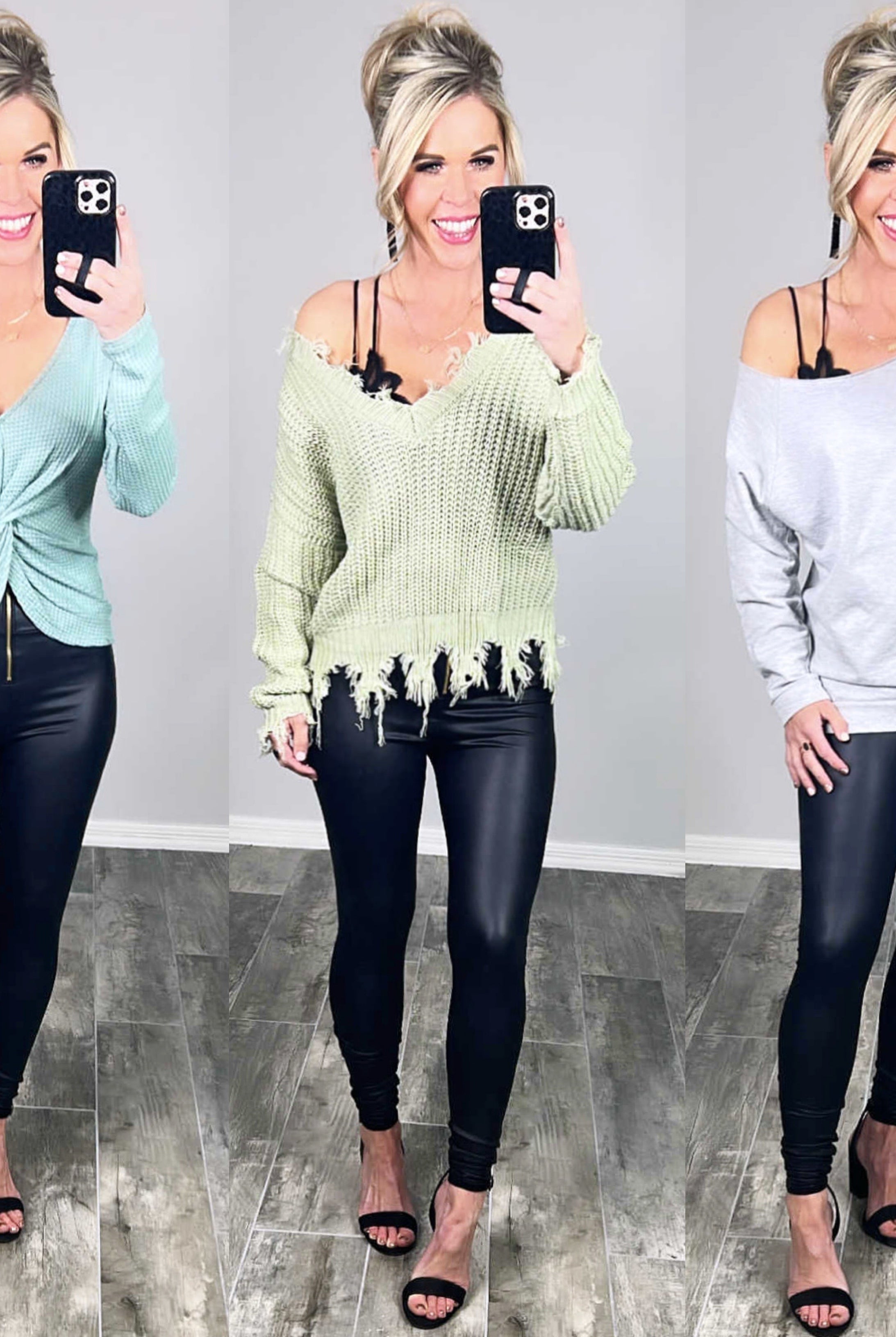 Zip Front Faux Leather Leggings - Black-Leggings-privityboutique-Privity Boutique, Women’s Fashion Boutique in Mesa, Arizona