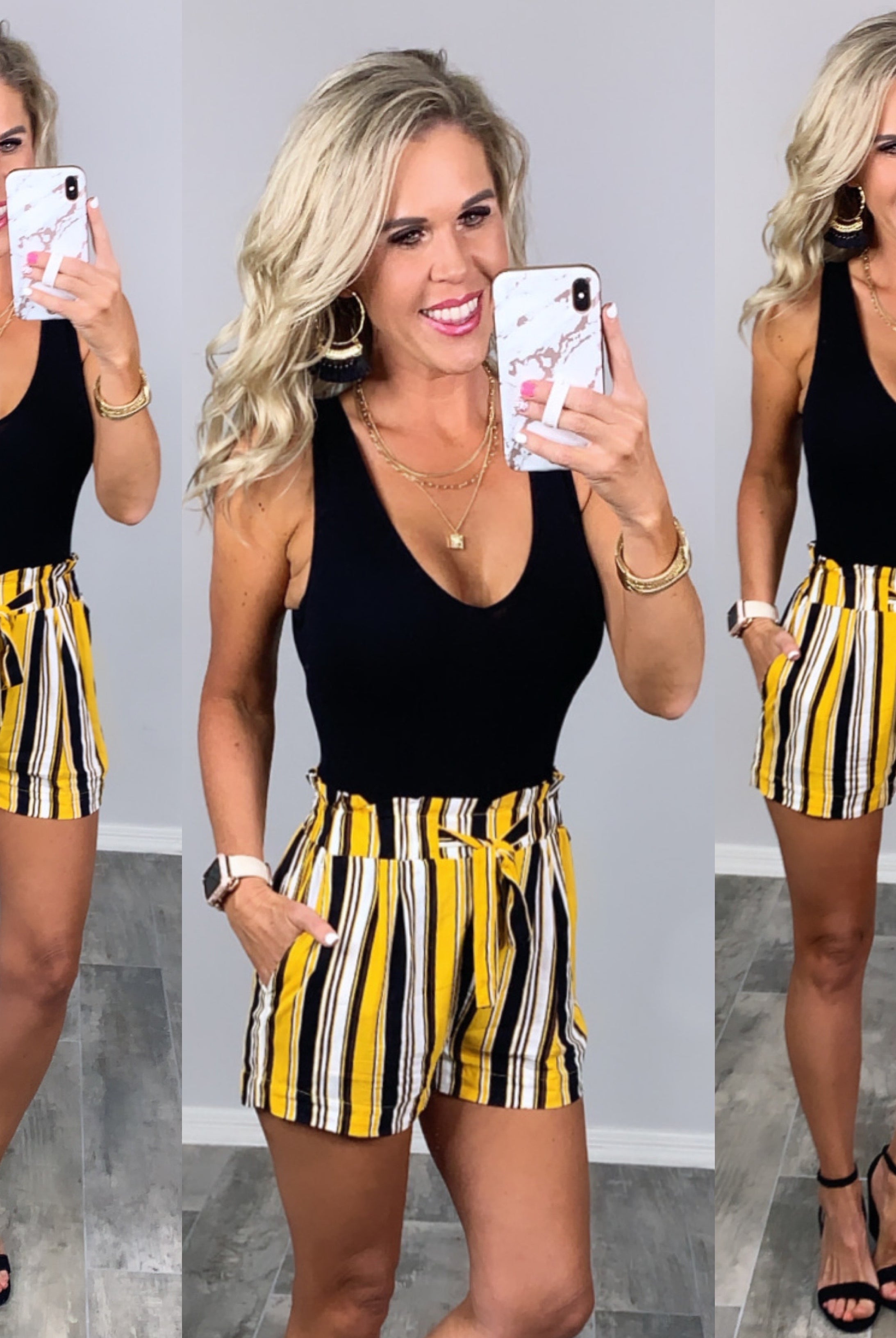 Pair Me Up Paper Bag Shorts - Mustard-Dress-privityboutique.com-Privity Boutique, Women’s Fashion Boutique in Mesa, Arizona