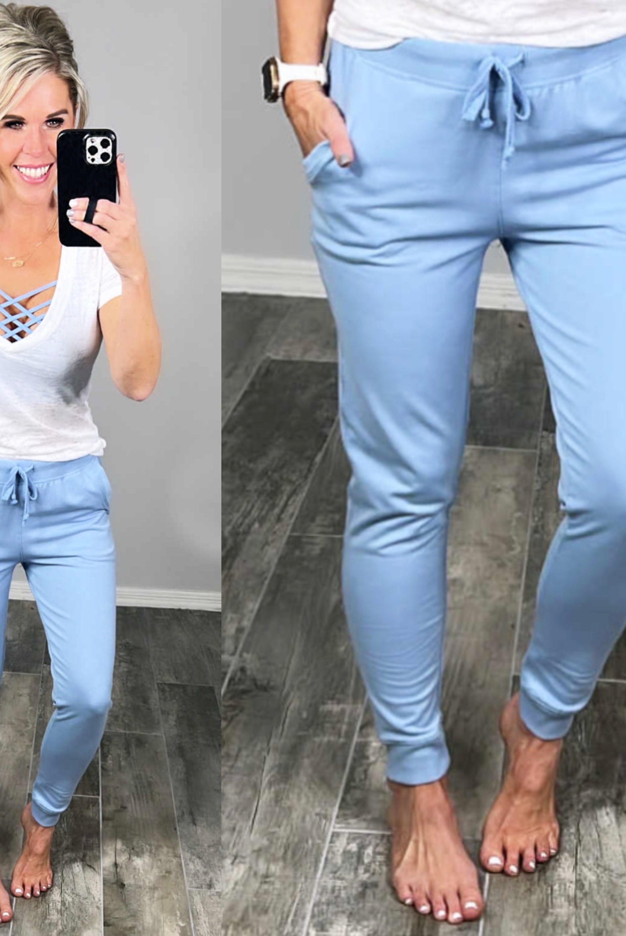 Sky Blue Pocket Joggers-joggers-privityboutique.com-Privity Boutique, Women’s Fashion Boutique in Mesa, Arizona