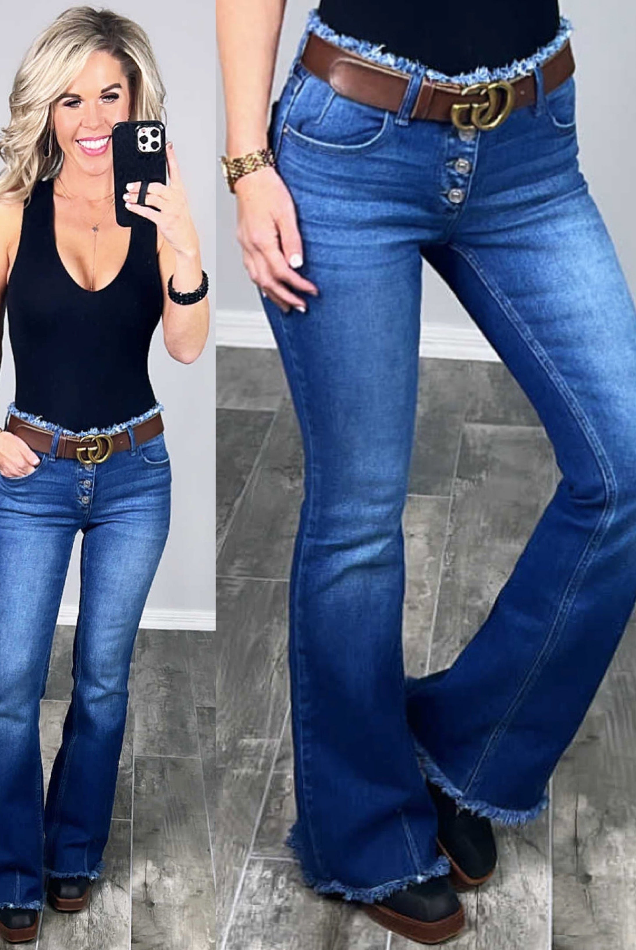 Farah Frayed Flare Jeans-jeans-privityboutique-Privity Boutique, Women’s Fashion Boutique in Mesa, Arizona