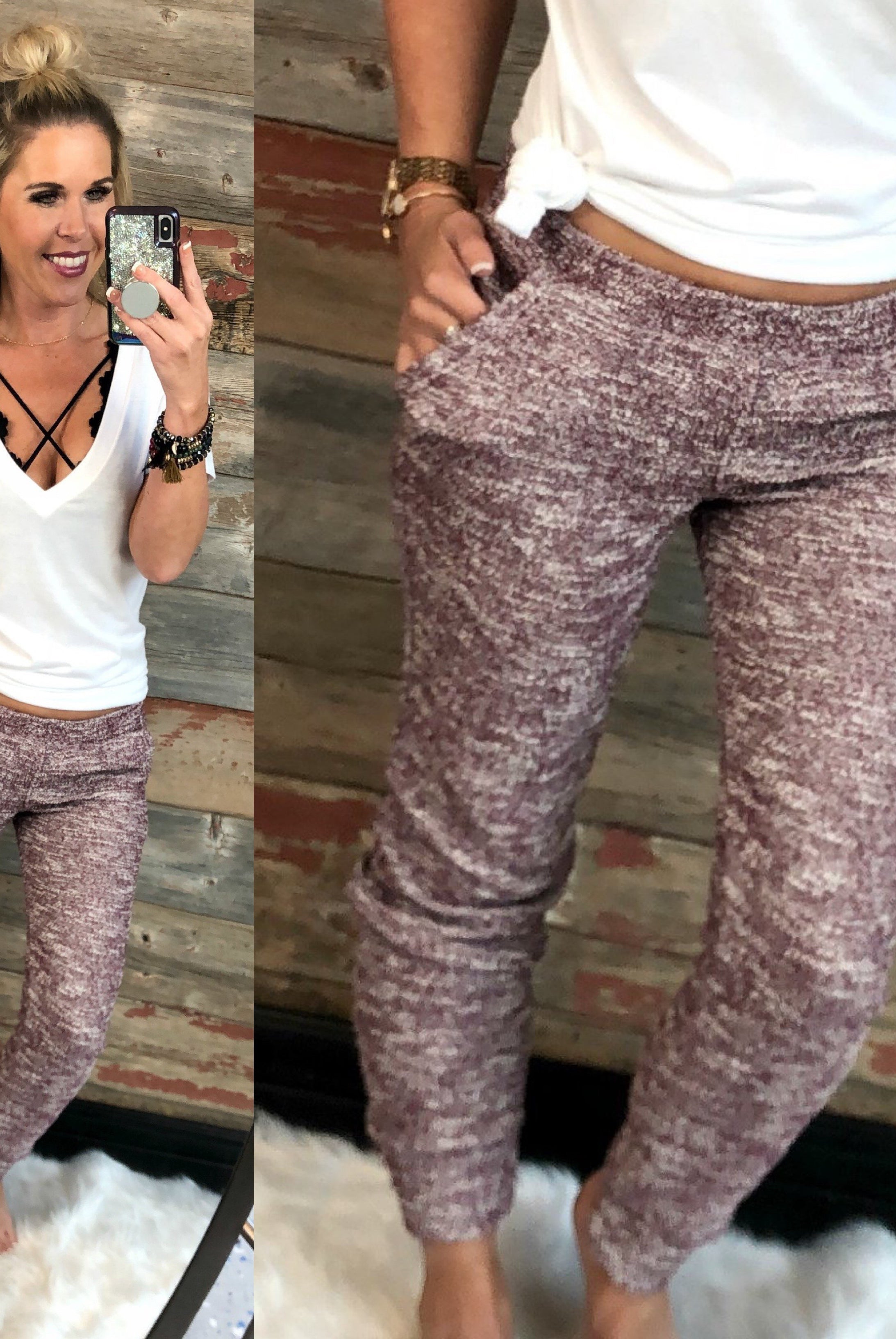 Multi Print Burgundy Joggers-palazzo-privityboutique.com-Privity Boutique, Women’s Fashion Boutique in Mesa, Arizona