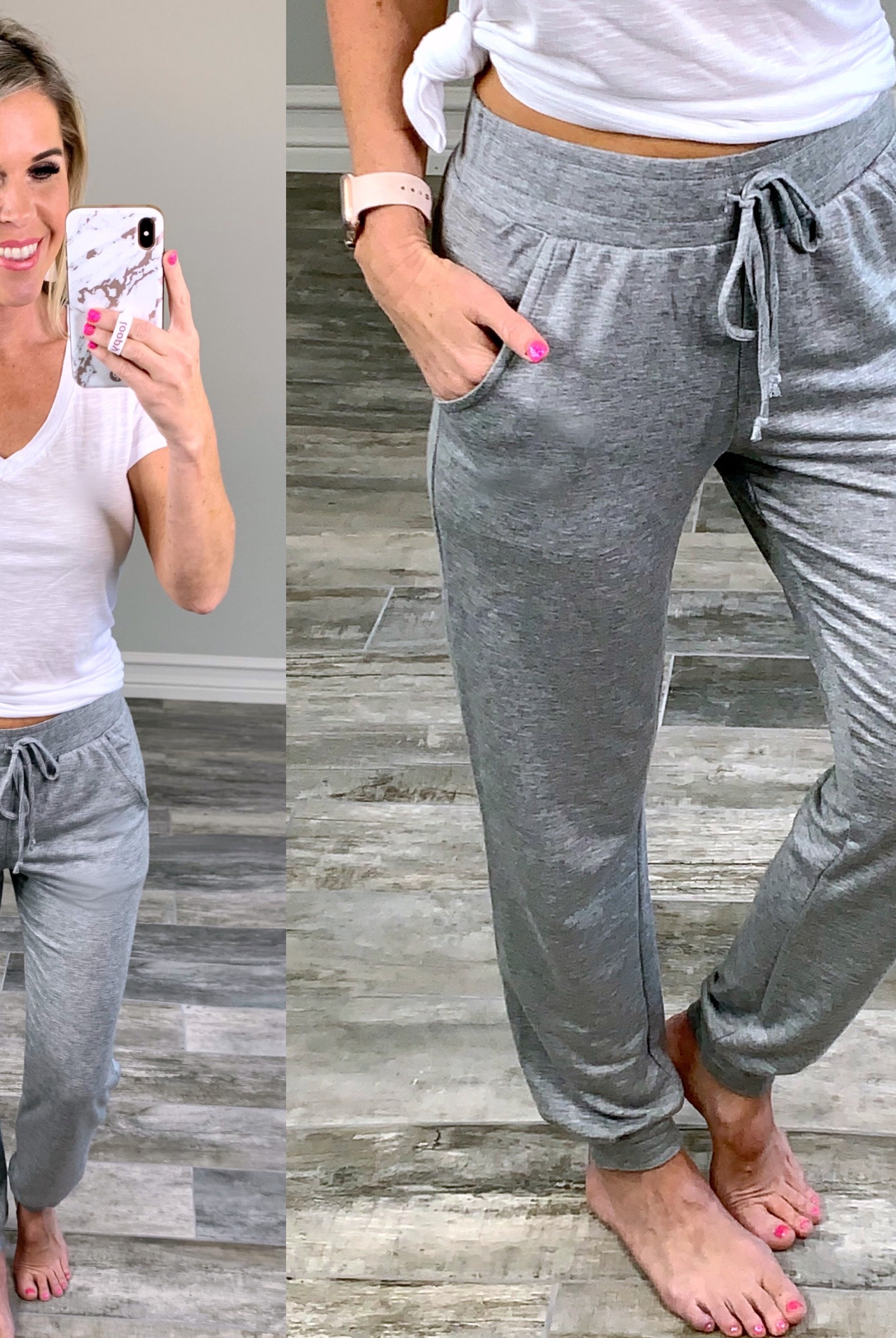Basic Joggers - Grey-palazzo-privityboutique.com-Privity Boutique, Women’s Fashion Boutique in Mesa, Arizona