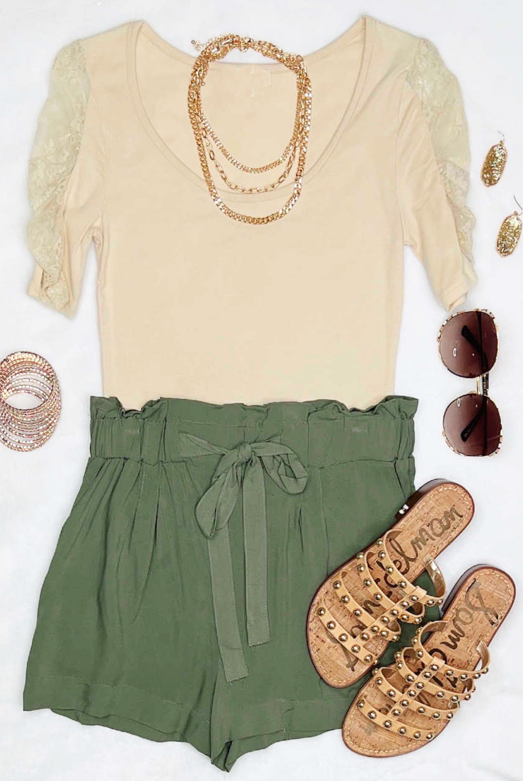 Penny For Your Thoughts Shorts - Olive-Dress-privityboutique.com-Privity Boutique, Women’s Fashion Boutique in Mesa, Arizona