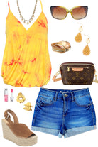 Tye Dye Twist Tank - Yellow-Top-privityboutique.com-Privity Boutique, Women’s Fashion Boutique in Mesa, Arizona