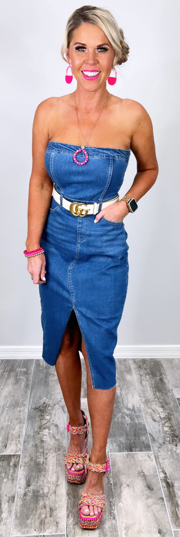 Take A Minute Denim Jean Dress-Jumpsuits-privityboutique.com-Privity Boutique, Women’s Fashion Boutique in Mesa, Arizona