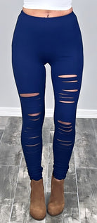 Tear It Up Leggings - Navy-Leggings-privityboutique-Privity Boutique, Women’s Fashion Boutique in Mesa, Arizona