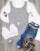Basic Scoop Tank - Heather Grey-Top-privityboutique.com-Privity Boutique, Women’s Fashion Boutique in Mesa, Arizona