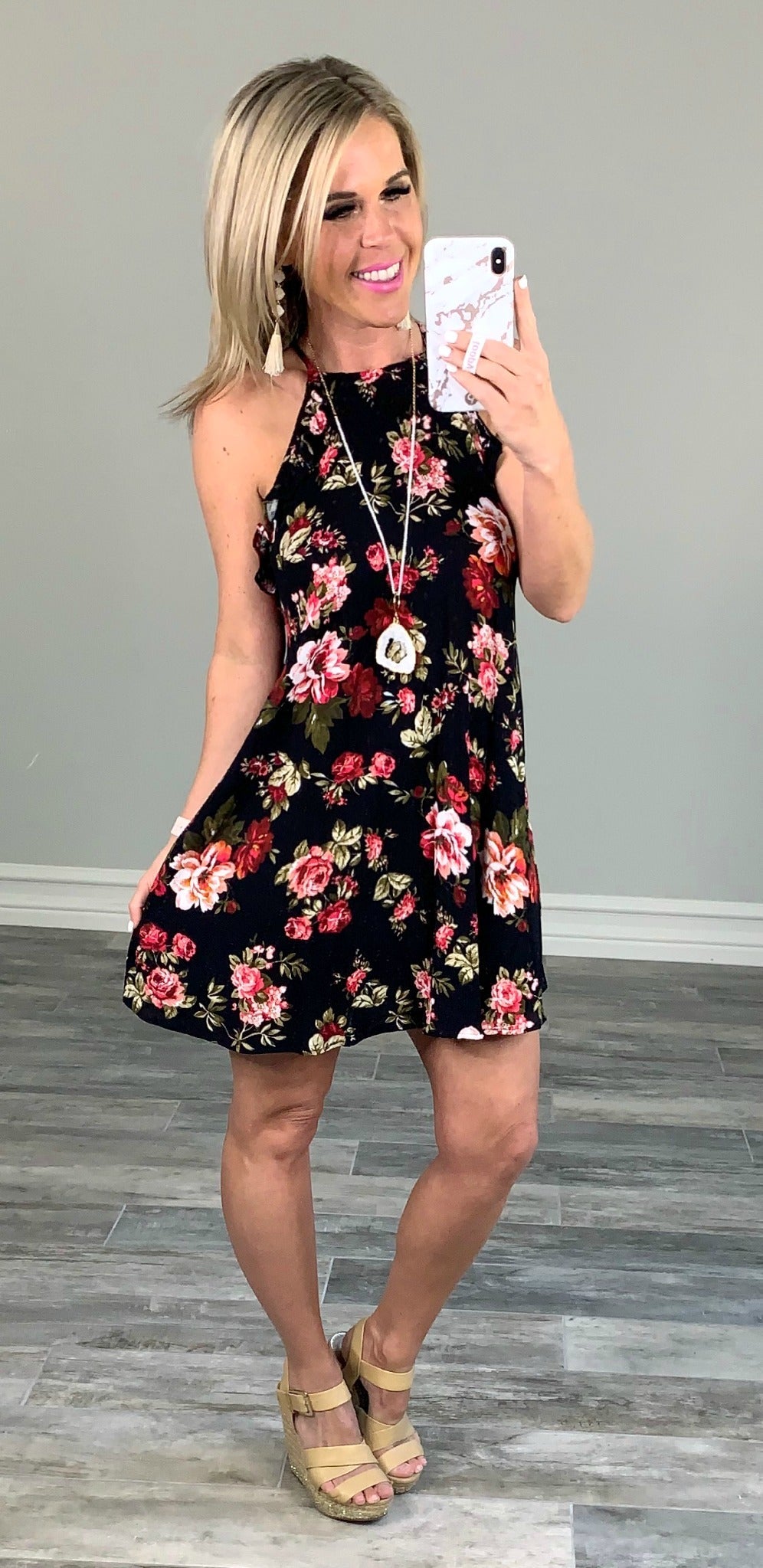 Day Dreaming Floral Dress - Black-Dress-privityboutique.com-Privity Boutique, Women’s Fashion Boutique in Mesa, Arizona