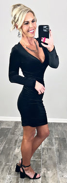 Going All Out Velvet Ruched Dress - Black-Dress-privityboutique.com-Privity Boutique, Women’s Fashion Boutique in Mesa, Arizona