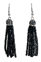 Black Beaded & Rhinestone Earrings-privityboutique-Privity Boutique, Women’s Fashion Boutique in Mesa, Arizona