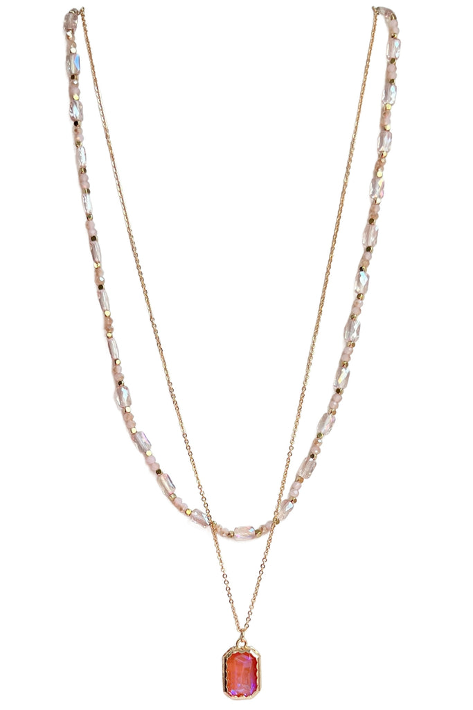She Shines Necklace - Pink-beaded tassel necklace-privityboutique.com-Privity Boutique, Women’s Fashion Boutique in Mesa, Arizona