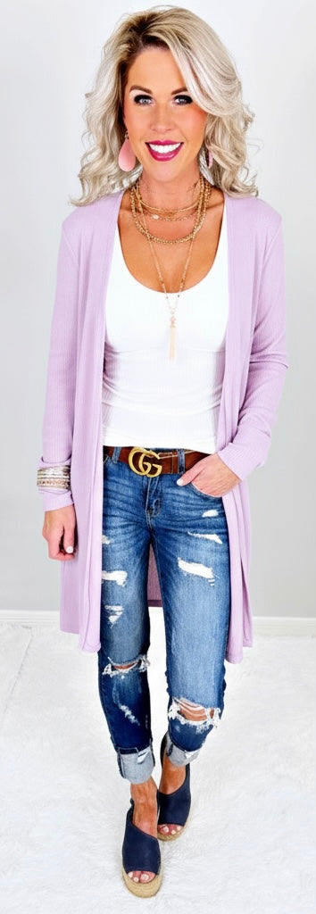 Keep Your Secrets Cardigan - Lavender-Top-privityboutique.com-Privity Boutique, Women’s Fashion Boutique in Mesa, Arizona