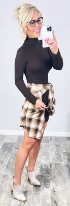 Ruling In Ribbed Turtleneck Dress - Brown-Dress-privityboutique.com-Privity Boutique, Women’s Fashion Boutique in Mesa, Arizona