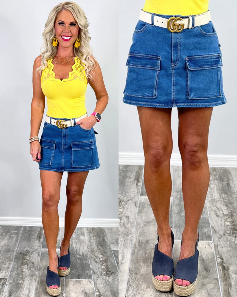 Pick Your Pockets Denim Skirt-Skirt-privityboutique.com-Privity Boutique, Women’s Fashion Boutique in Mesa, Arizona