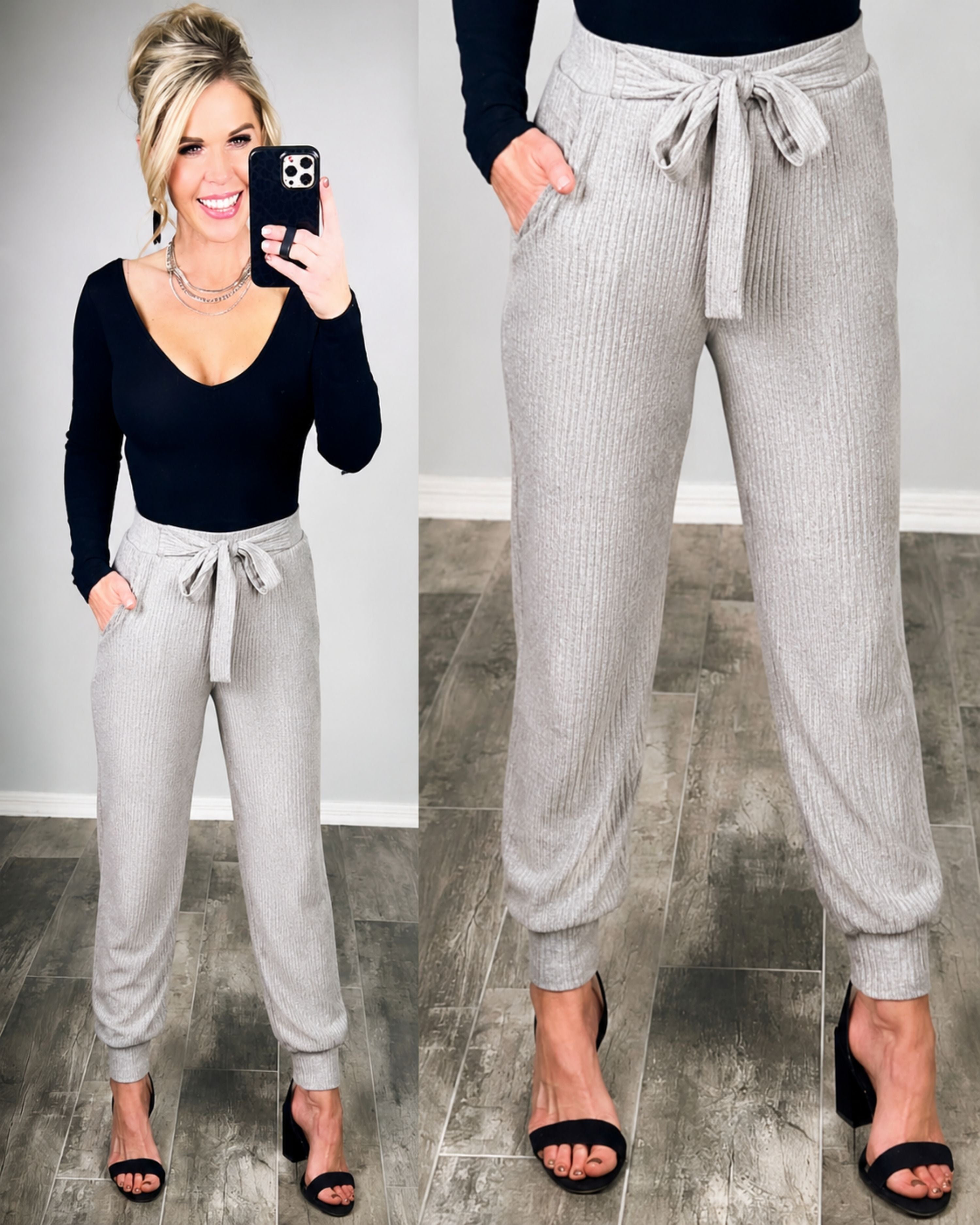 Feel The Magic Pants - Grey-Joggers-privityboutique.com-Privity Boutique, Women’s Fashion Boutique in Mesa, Arizona