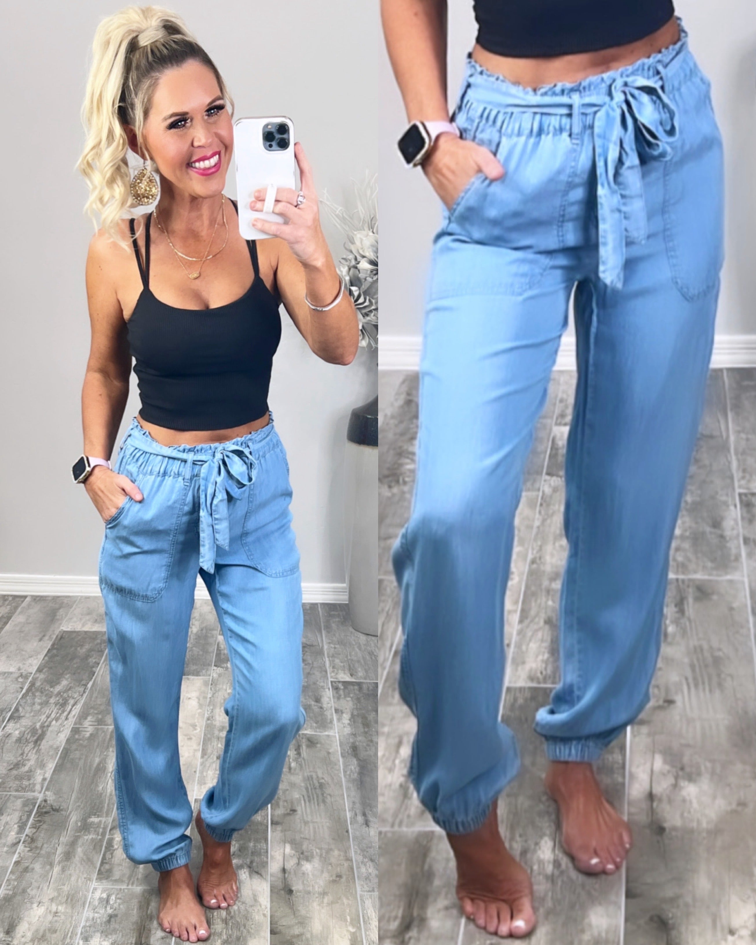 Chatting It Over Tie Waist Jogger Pants-palazzo-privityboutique.com-Privity Boutique, Women’s Fashion Boutique in Mesa, Arizona