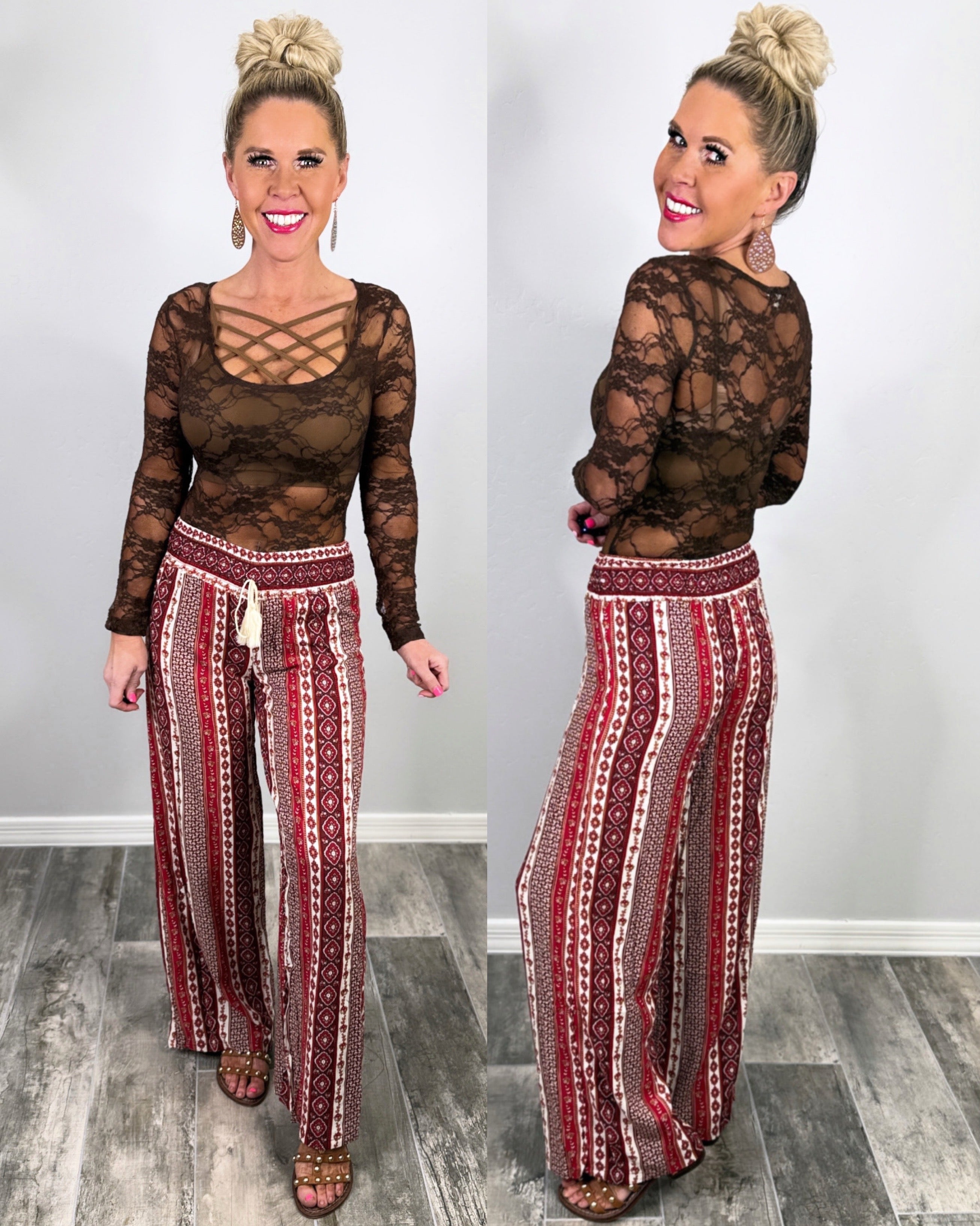 You Say It Best Smocked Waist Printed Pants-palazzo-privityboutique.com-Privity Boutique, Women’s Fashion Boutique in Mesa, Arizona