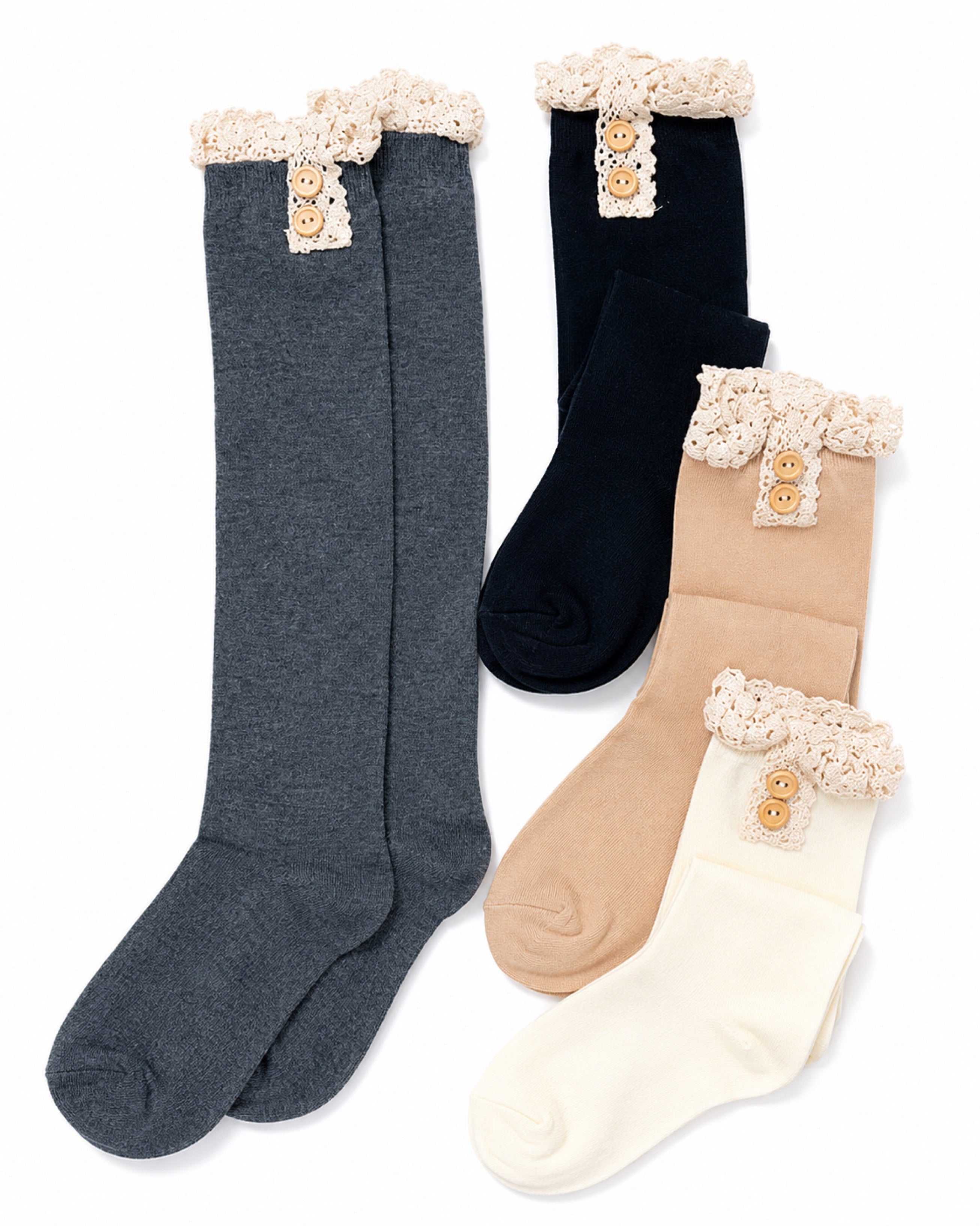 Lace & Button Boot Socks-boot socks-privityboutique-Privity Boutique, Women’s Fashion Boutique in Mesa, Arizona