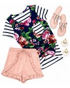 Satin Ruffle Shorts-shorts-privityboutique.com-Privity Boutique, Women’s Fashion Boutique in Mesa, Arizona