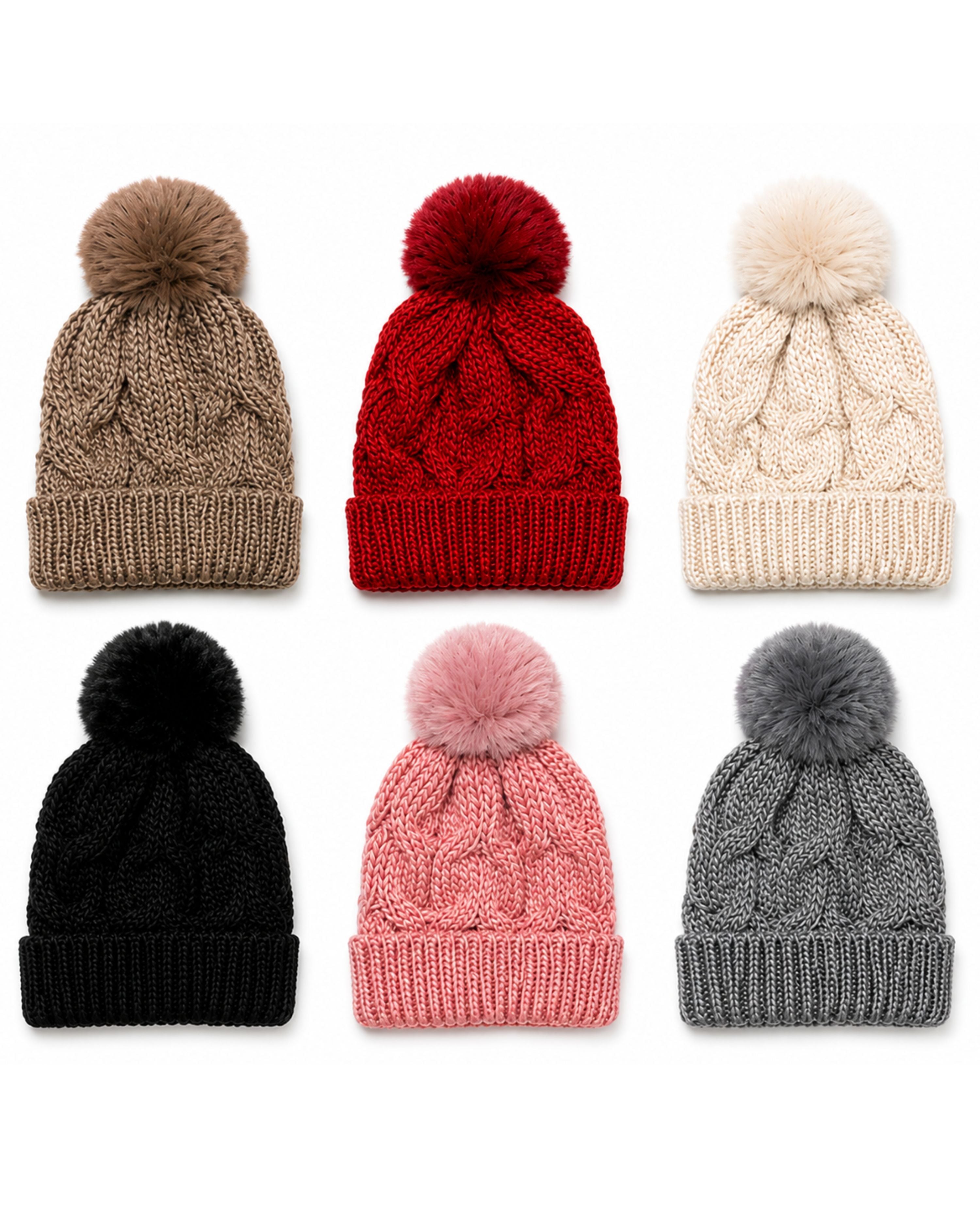 Crochet Pom Pom Beanie - Multiple Colors-beanie-privityboutique-Privity Boutique, Women’s Fashion Boutique in Mesa, Arizona