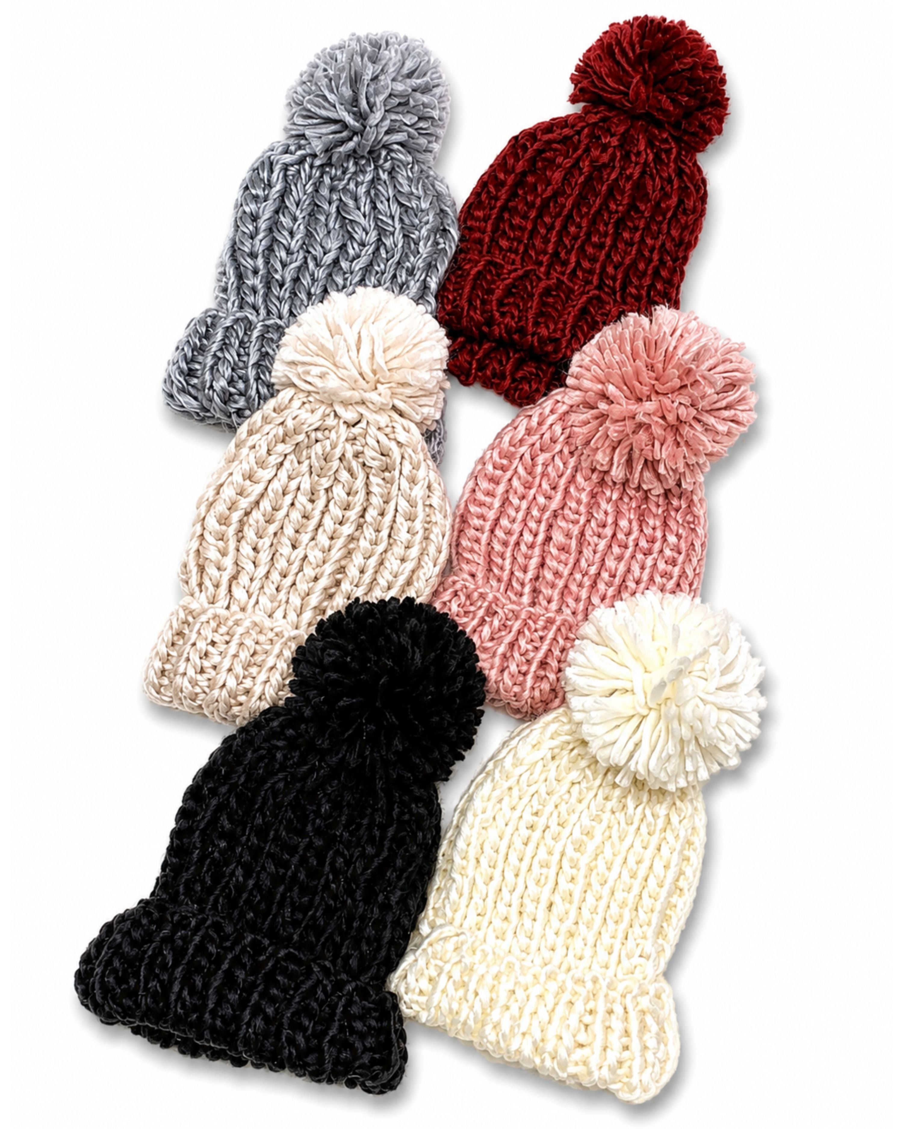 Knit Pom Pom Beanie - Multiple Colors-beanie-privityboutique-Privity Boutique, Women’s Fashion Boutique in Mesa, Arizona
