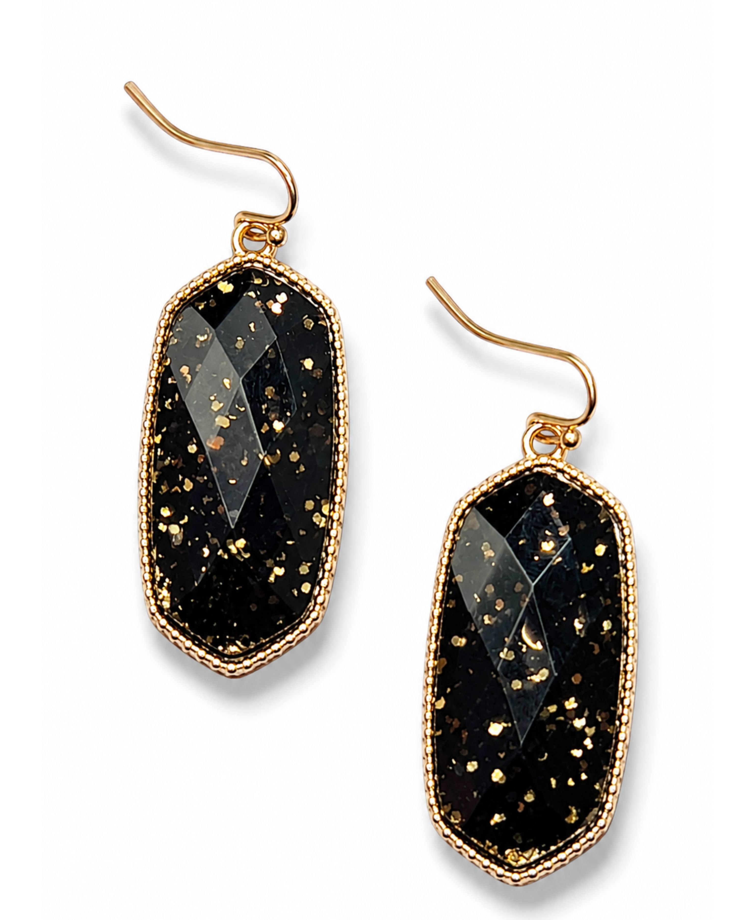 Black & Gold Fleck Earrings-Earrings-privityboutique-Privity Boutique, Women’s Fashion Boutique in Mesa, Arizona