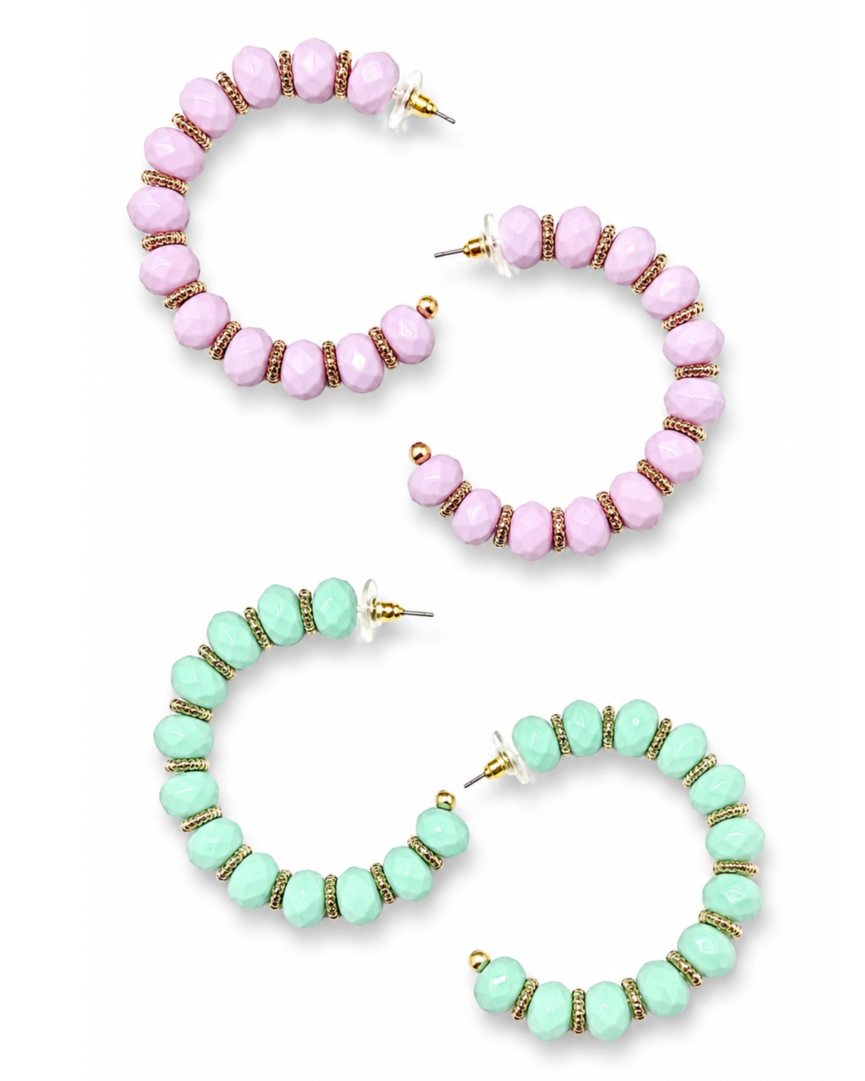 Beaded Hoop Earrings-earrings-privityboutique-Privity Boutique, Women’s Fashion Boutique in Mesa, Arizona