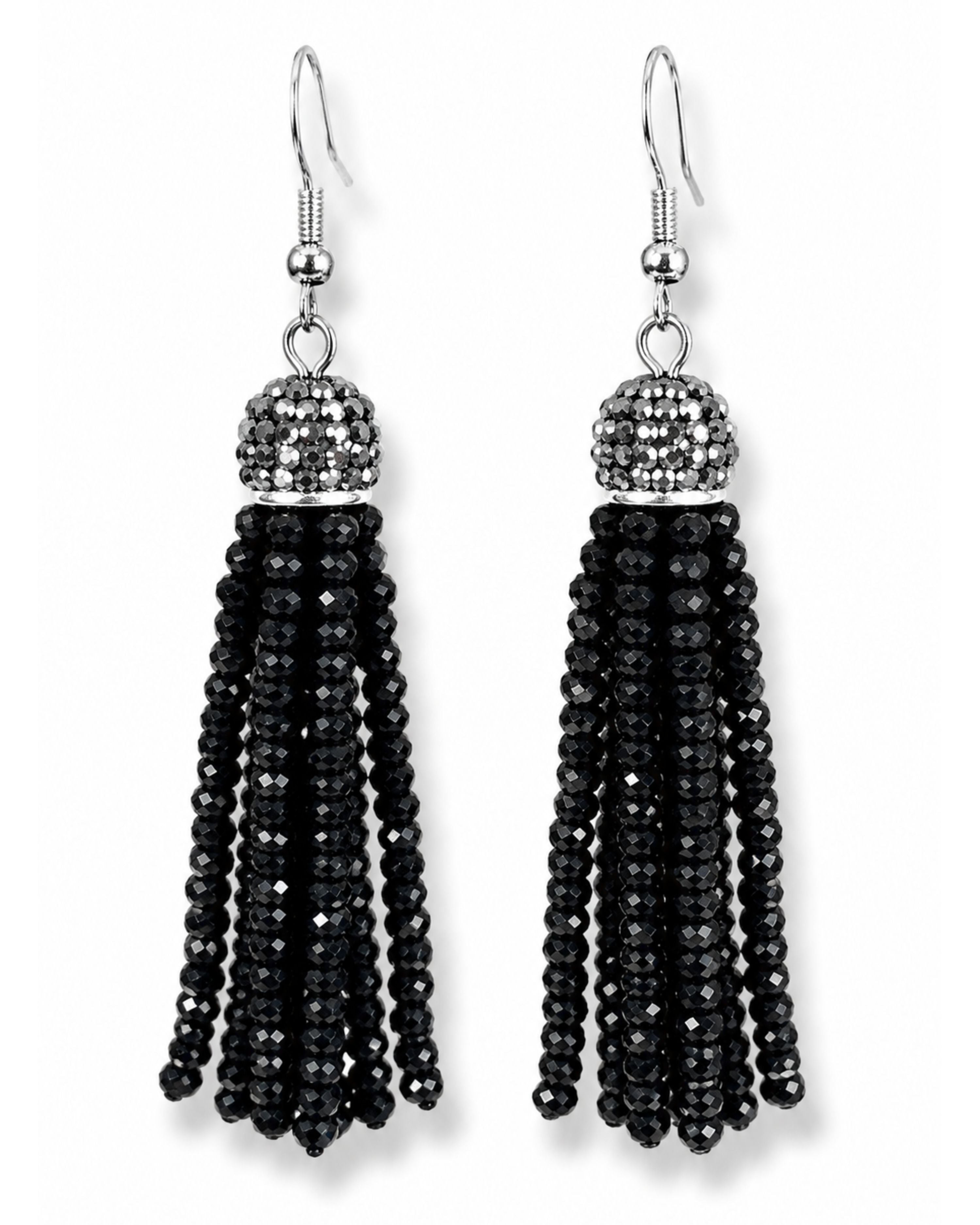 Black Beaded & Rhinestone Earrings-privityboutique-Privity Boutique, Women’s Fashion Boutique in Mesa, Arizona