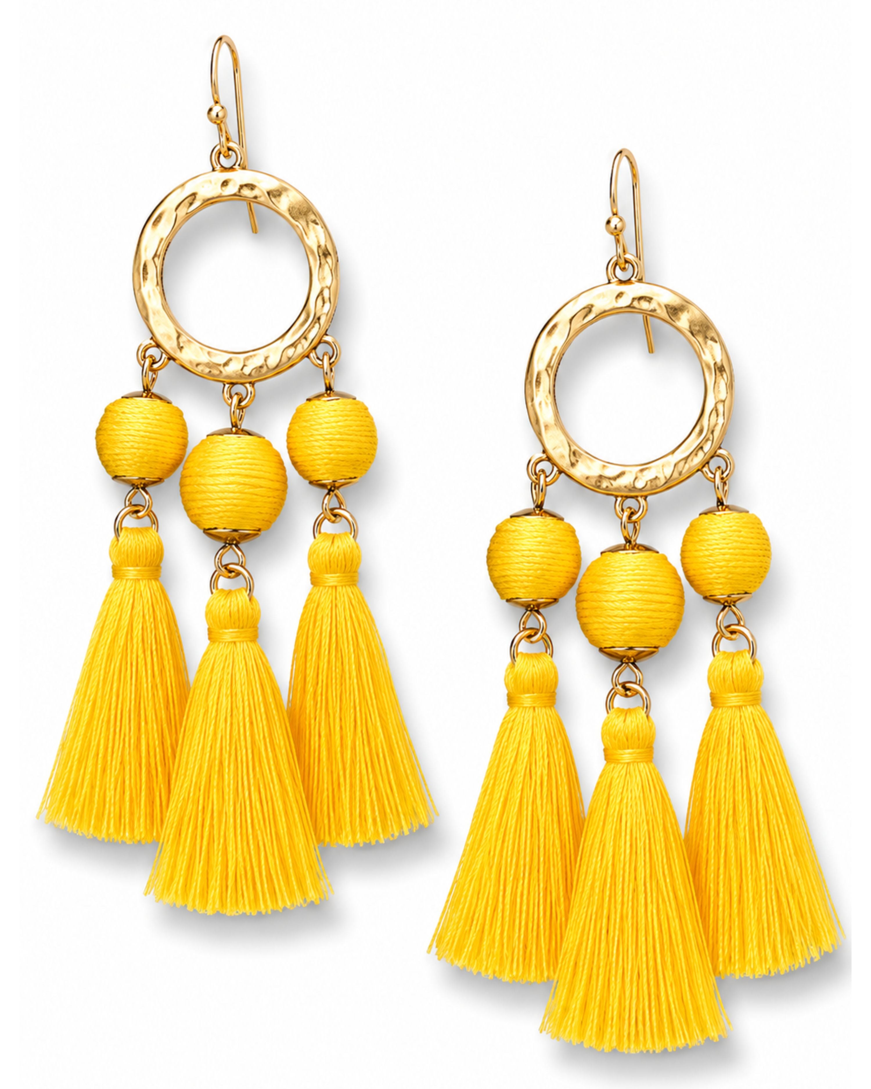 Yellow Tassel Earrings-Earrings-privityboutique-Privity Boutique, Women’s Fashion Boutique in Mesa, Arizona