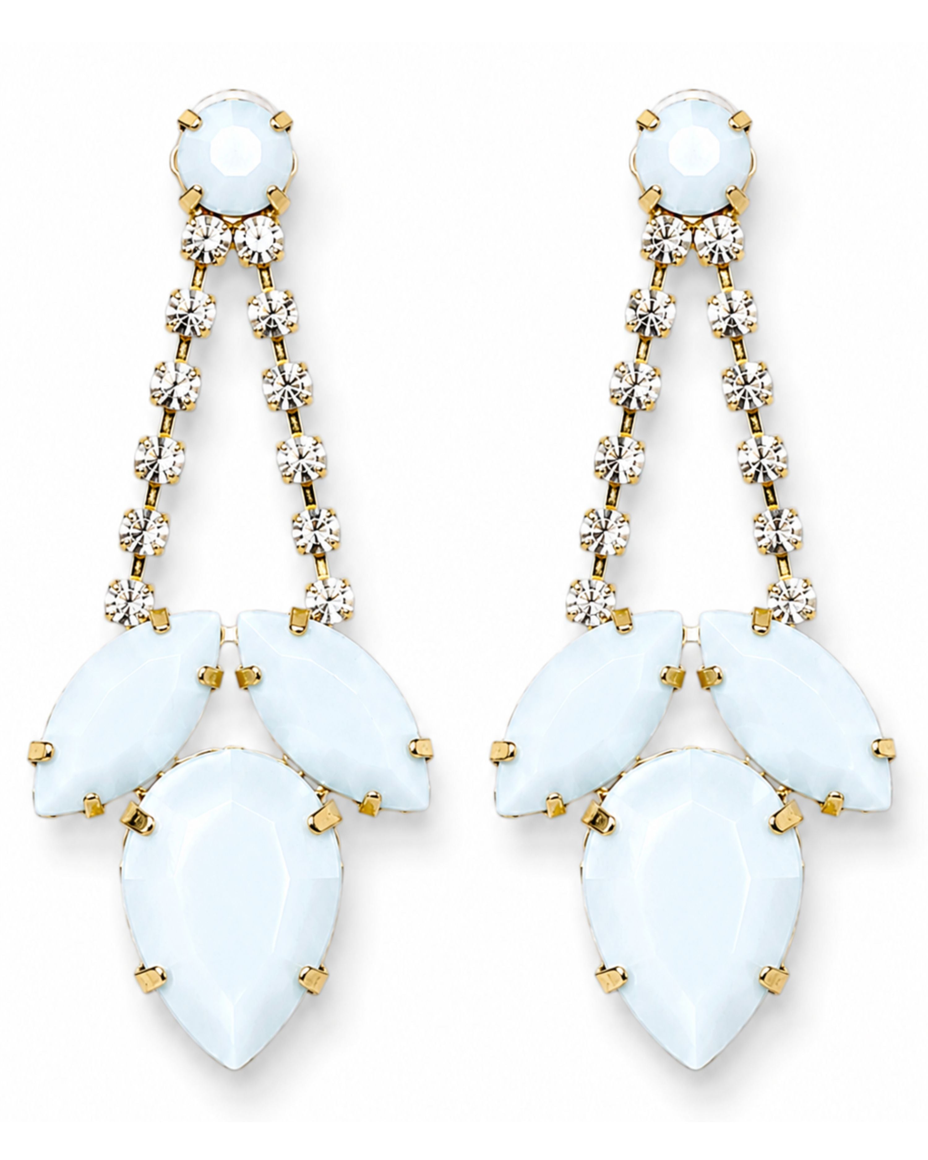 Tear Drop Baby Blue & Rhinestone Earrings-earrings-privityboutique-Privity Boutique, Women’s Fashion Boutique in Mesa, Arizona