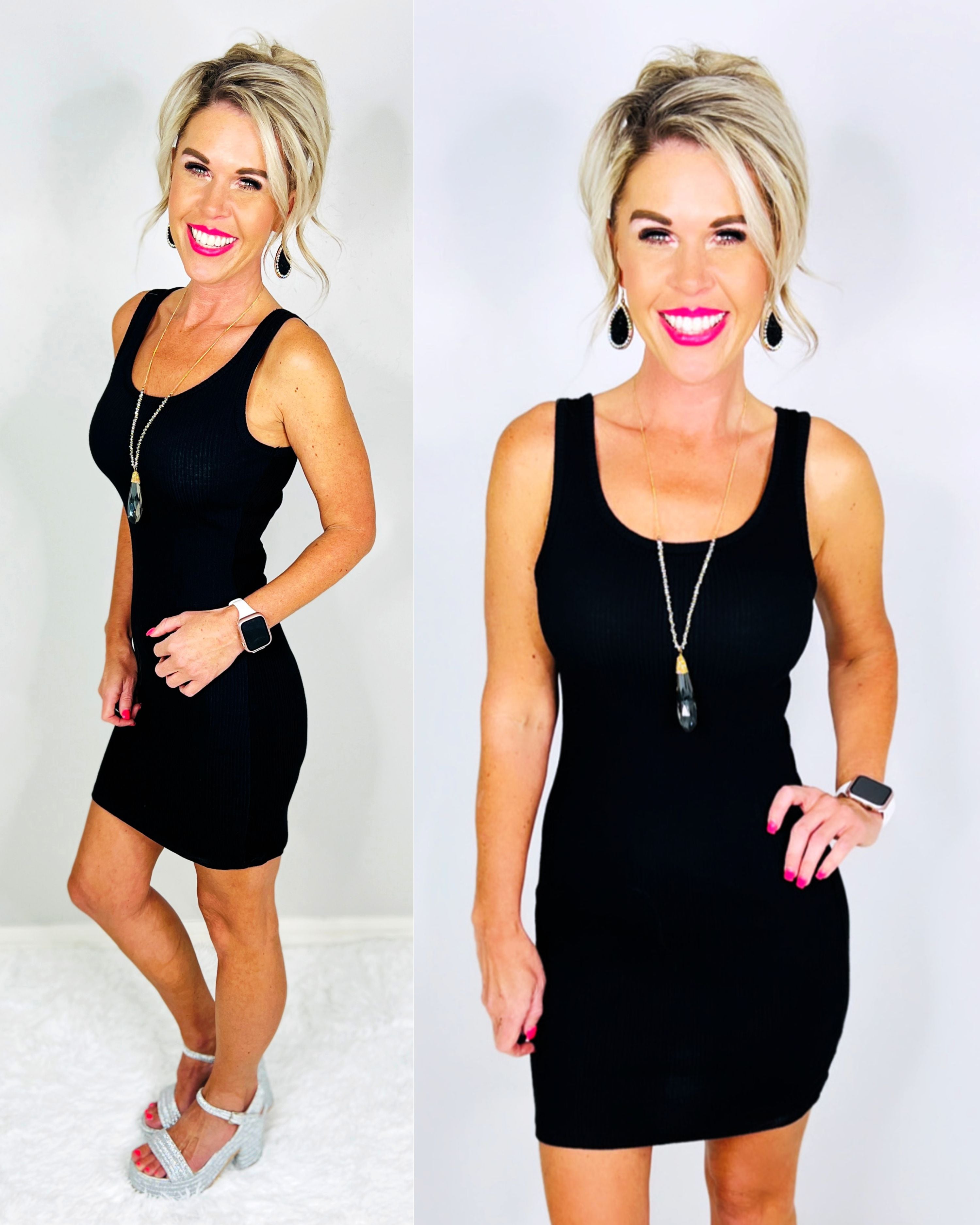 Daily Thoughts Ribbed Tank Dress - Black-Dress-privityboutique.com-Privity Boutique, Women’s Fashion Boutique in Mesa, Arizona