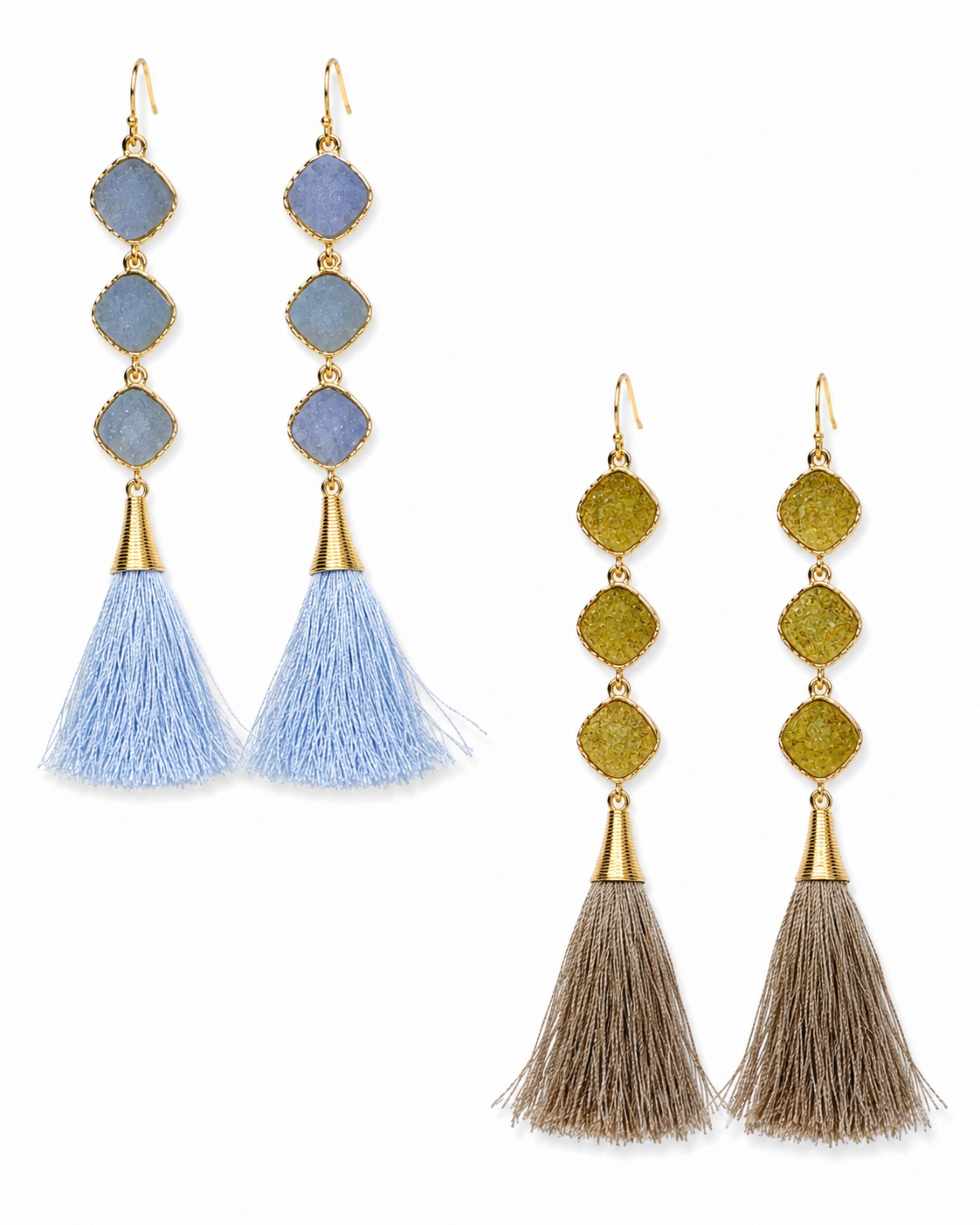 Drops Of Druzy Tassel Earrings-Earrings-privityboutique-Privity Boutique, Women’s Fashion Boutique in Mesa, Arizona