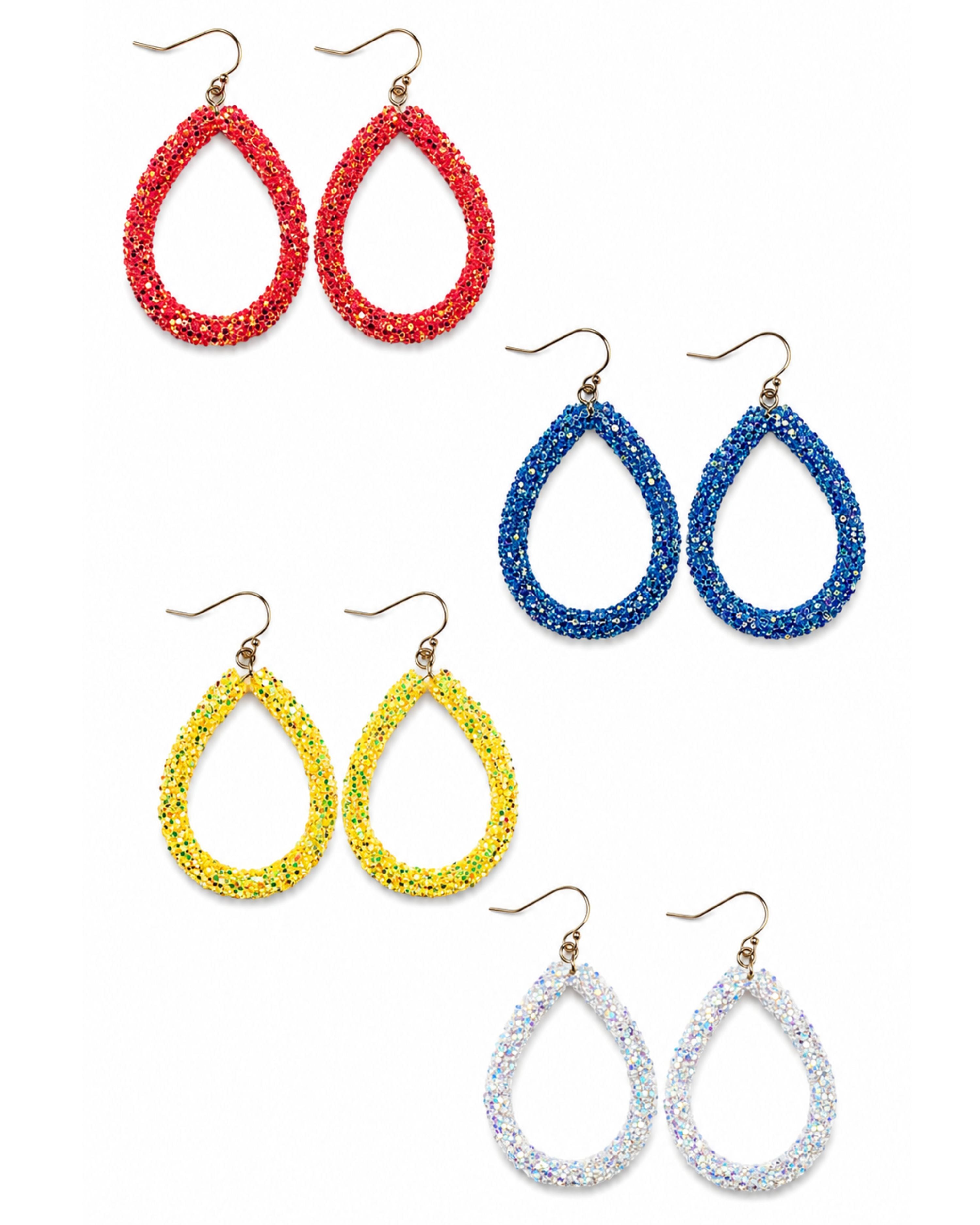 Glitter Fun Teardrop Earrings-Earrings-privityboutique-Privity Boutique, Women’s Fashion Boutique in Mesa, Arizona