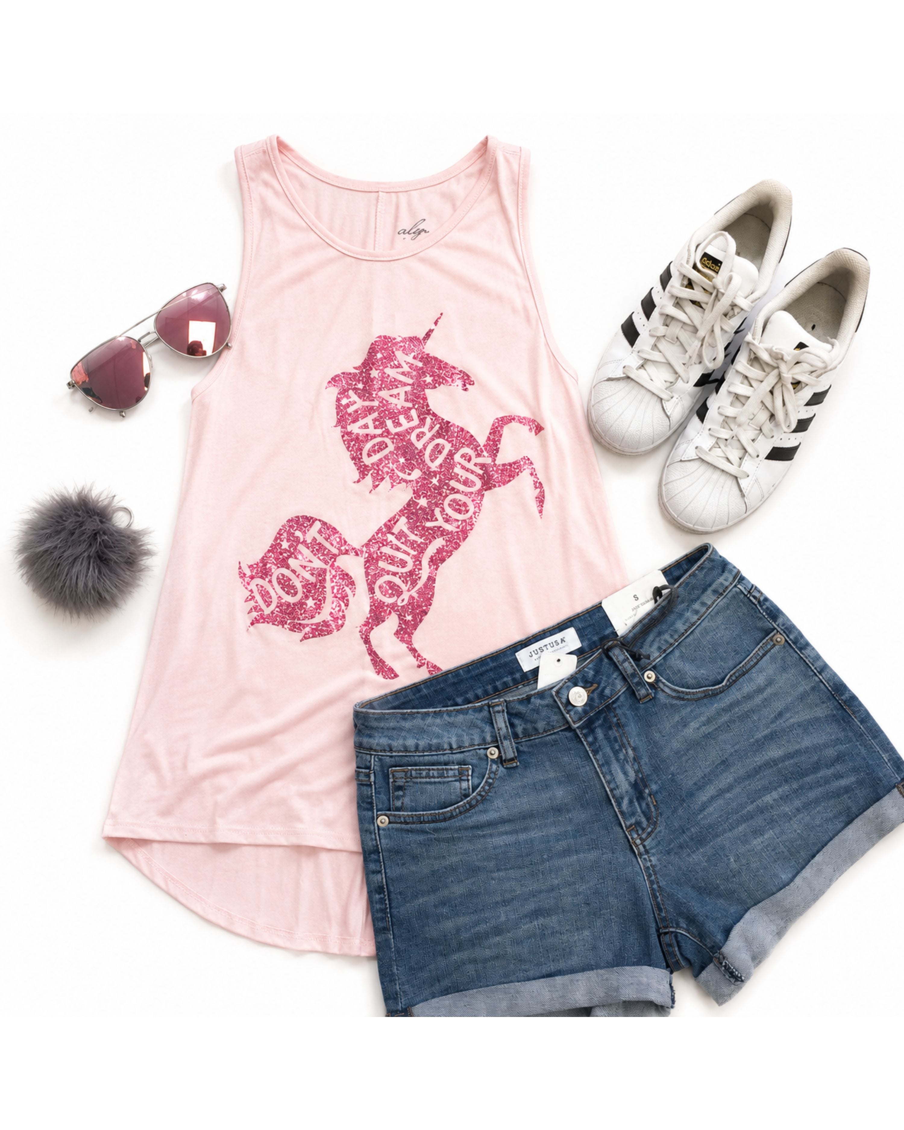Dont Quit Your Day Dream Unicorn Tank-Top-privityboutique.com-Privity Boutique, Women’s Fashion Boutique in Mesa, Arizona