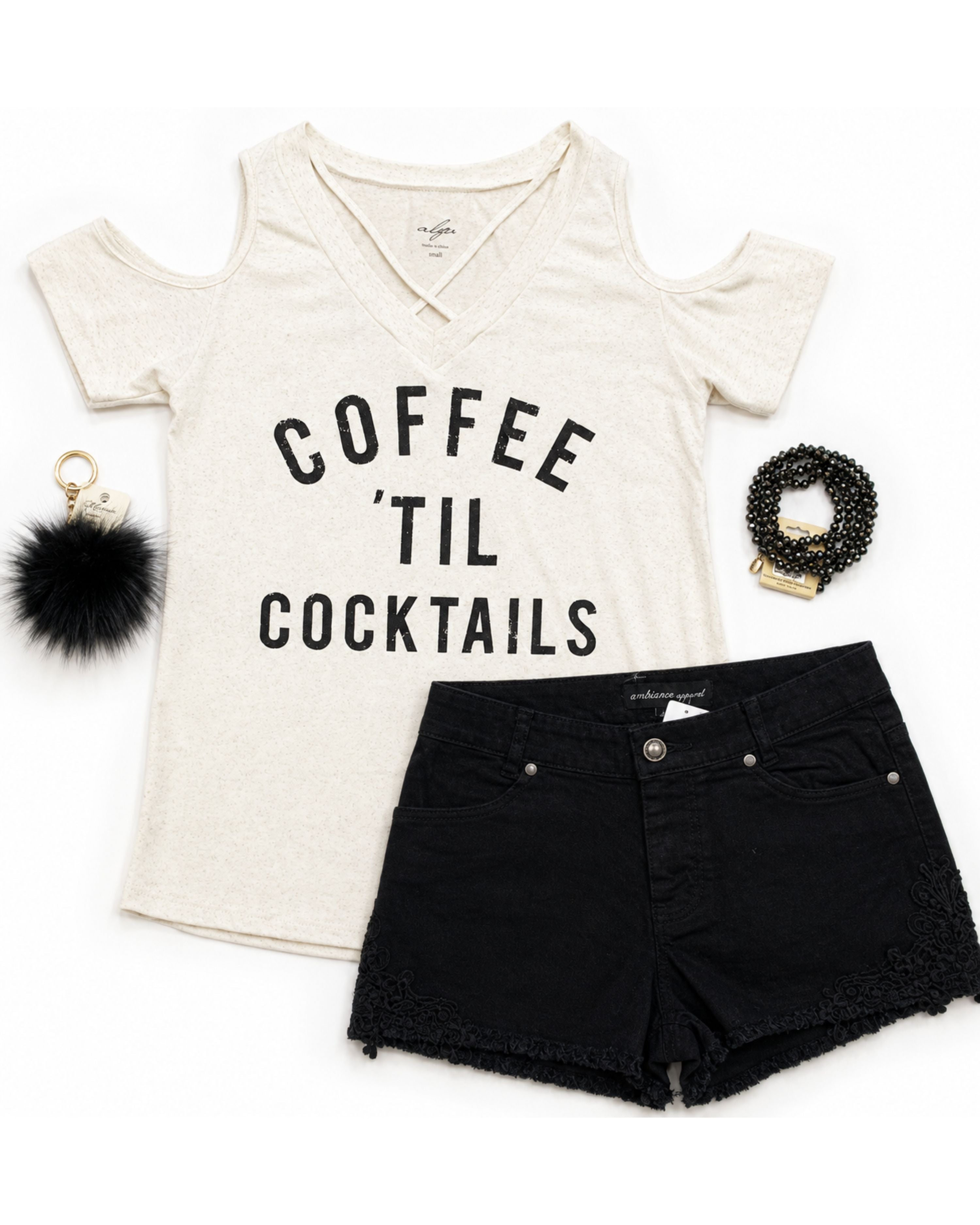 Coffee til' Cocktails Cold Shoulder Top-Top-privityboutique.com-Privity Boutique, Women’s Fashion Boutique in Mesa, Arizona