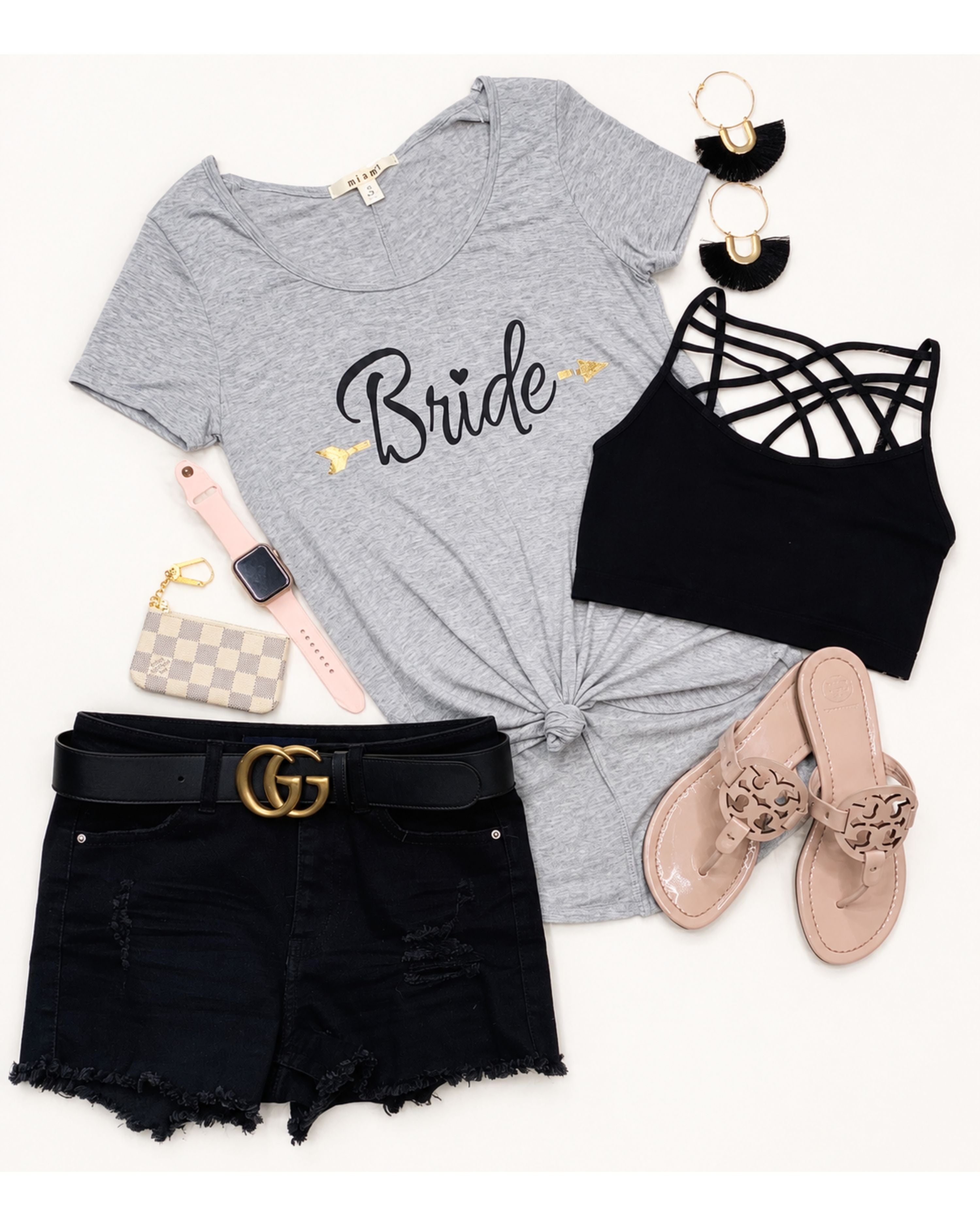Bride Short Sleeve Graphic Tee: Grey-Top-privityboutique.com-Privity Boutique, Women’s Fashion Boutique in Mesa, Arizona