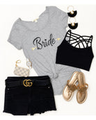 Bride Short Sleeve Graphic Tee: Grey-Top-privityboutique.com-Privity Boutique, Women’s Fashion Boutique in Mesa, Arizona