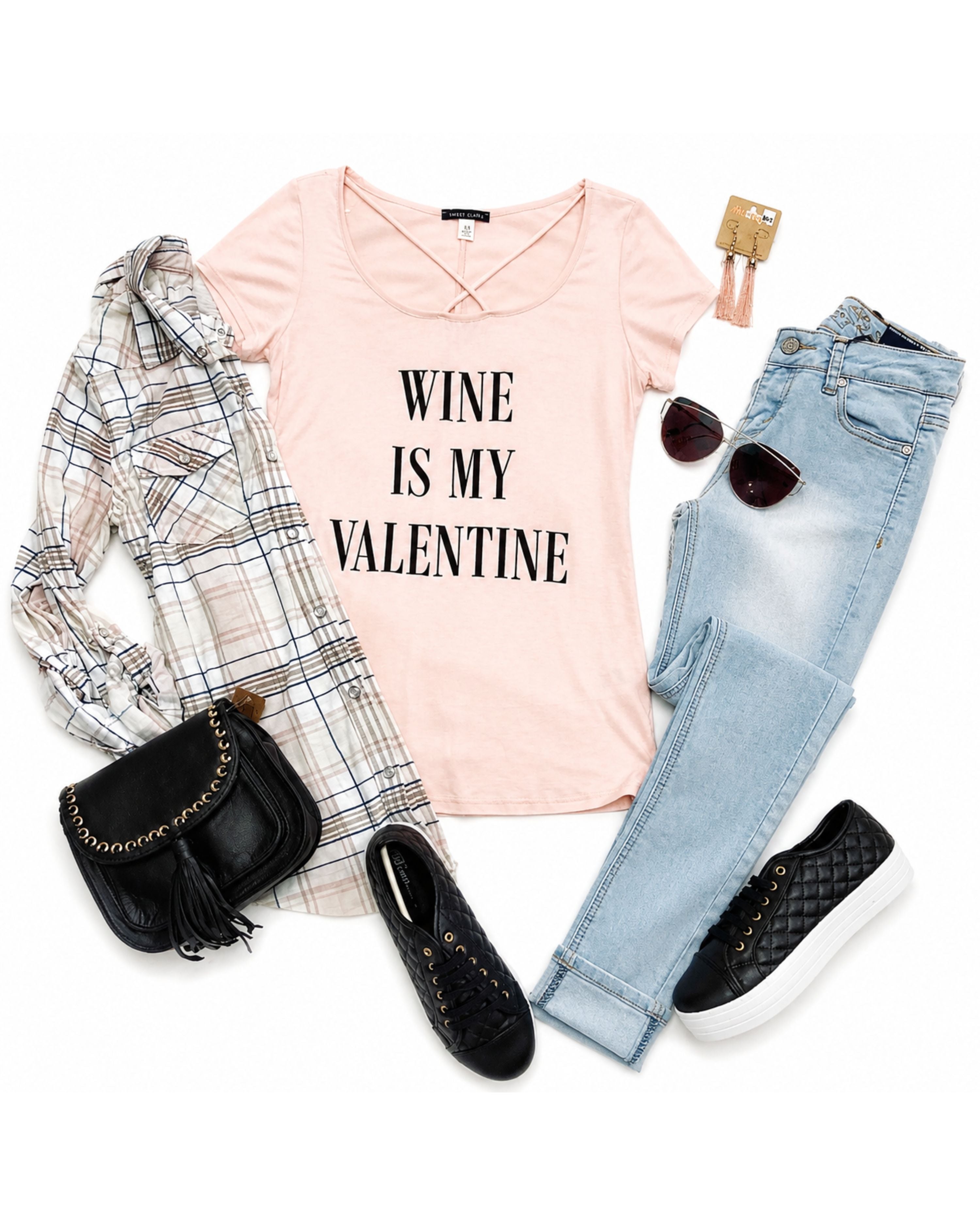 Wine Is My Valentine Top-Top-privityboutique.com-Privity Boutique, Women’s Fashion Boutique in Mesa, Arizona