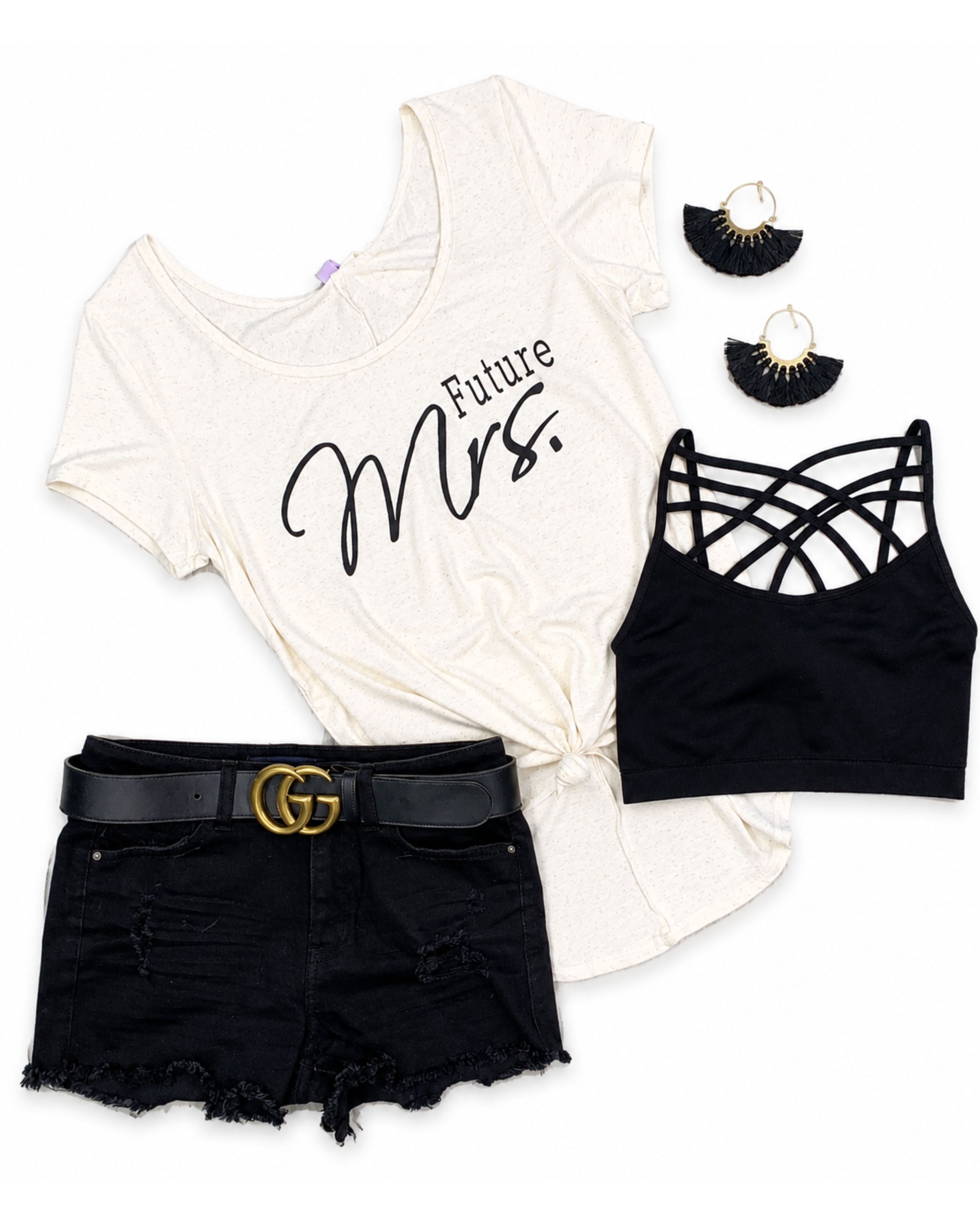 Future Mrs. Short Sleeve Graphic Tee: Oatmeal-Top-privityboutique.com-Privity Boutique, Women’s Fashion Boutique in Mesa, Arizona