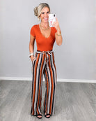 Something to Ponder Striped Pants - Rust-Palazzo Pants-privityboutique.com-Privity Boutique, Women’s Fashion Boutique in Mesa, Arizona