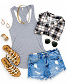 Basic Racerback Tank - H Grey-Top-privityboutique.com-Privity Boutique, Women’s Fashion Boutique in Mesa, Arizona