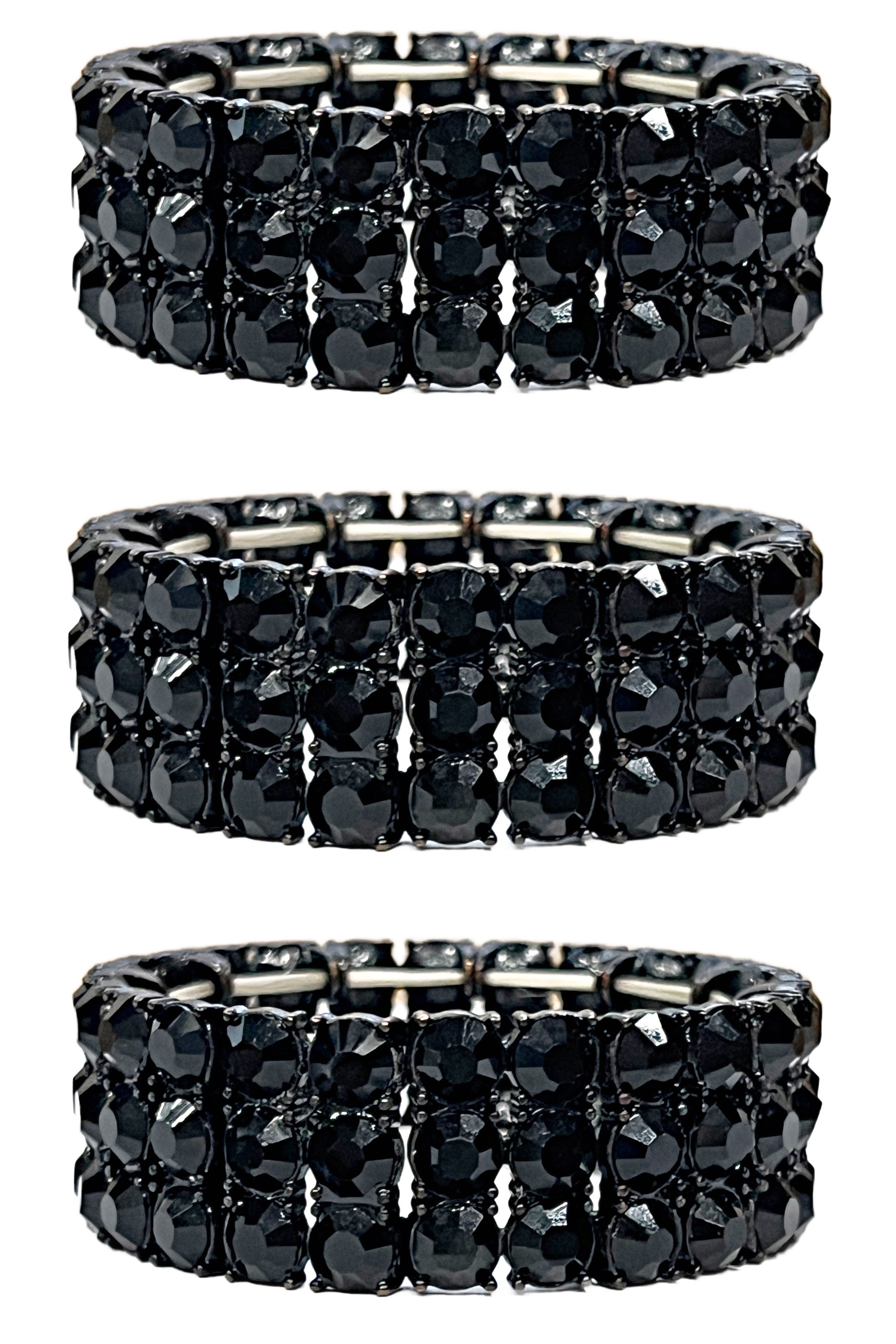 Black Rhinestone Stretch Bracelet-bracelet-privityboutique.com-Privity Boutique, Women’s Fashion Boutique in Mesa, Arizona