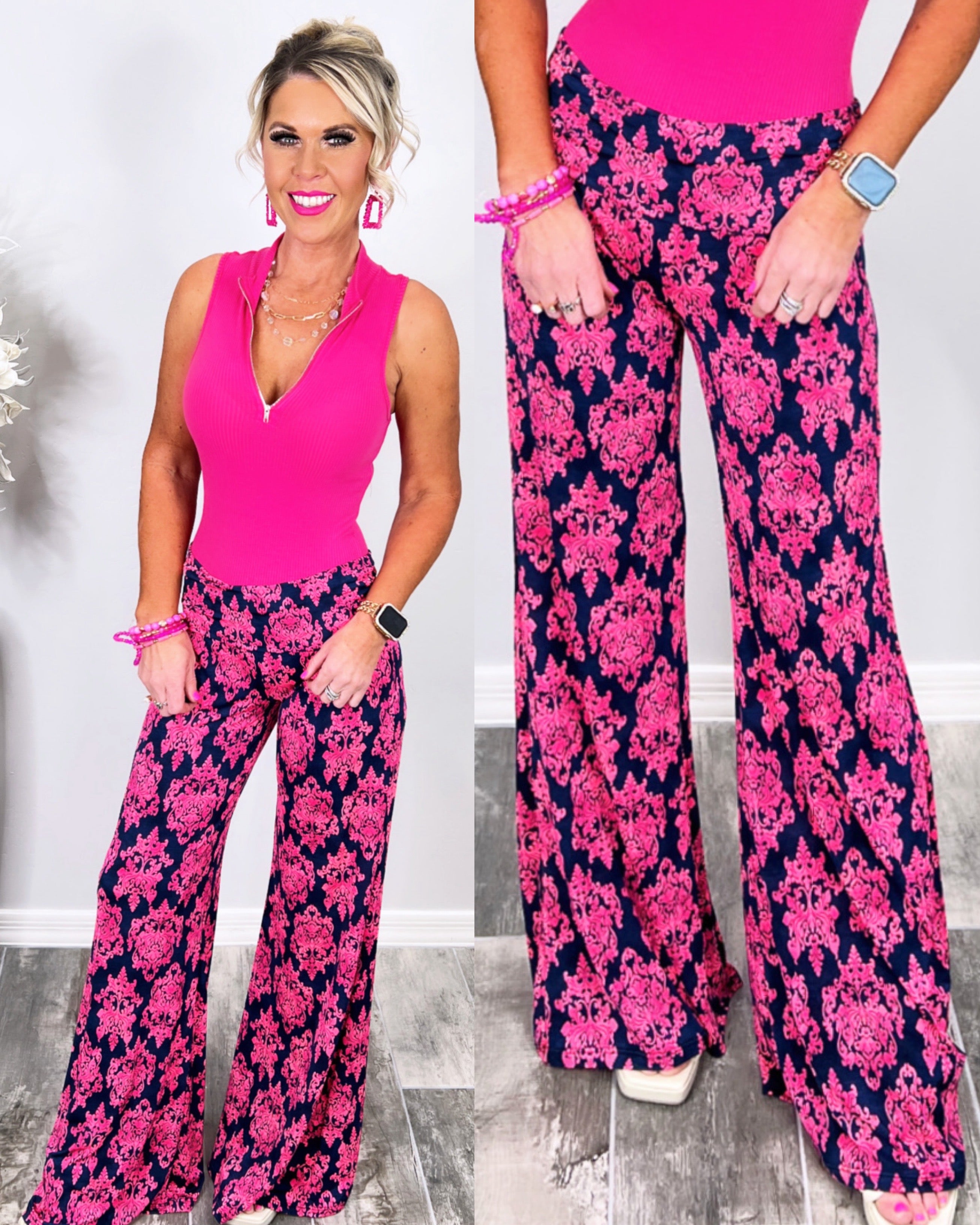 Do It In Damask Pants-palazzo-privityboutique.com-Privity Boutique, Women’s Fashion Boutique in Mesa, Arizona