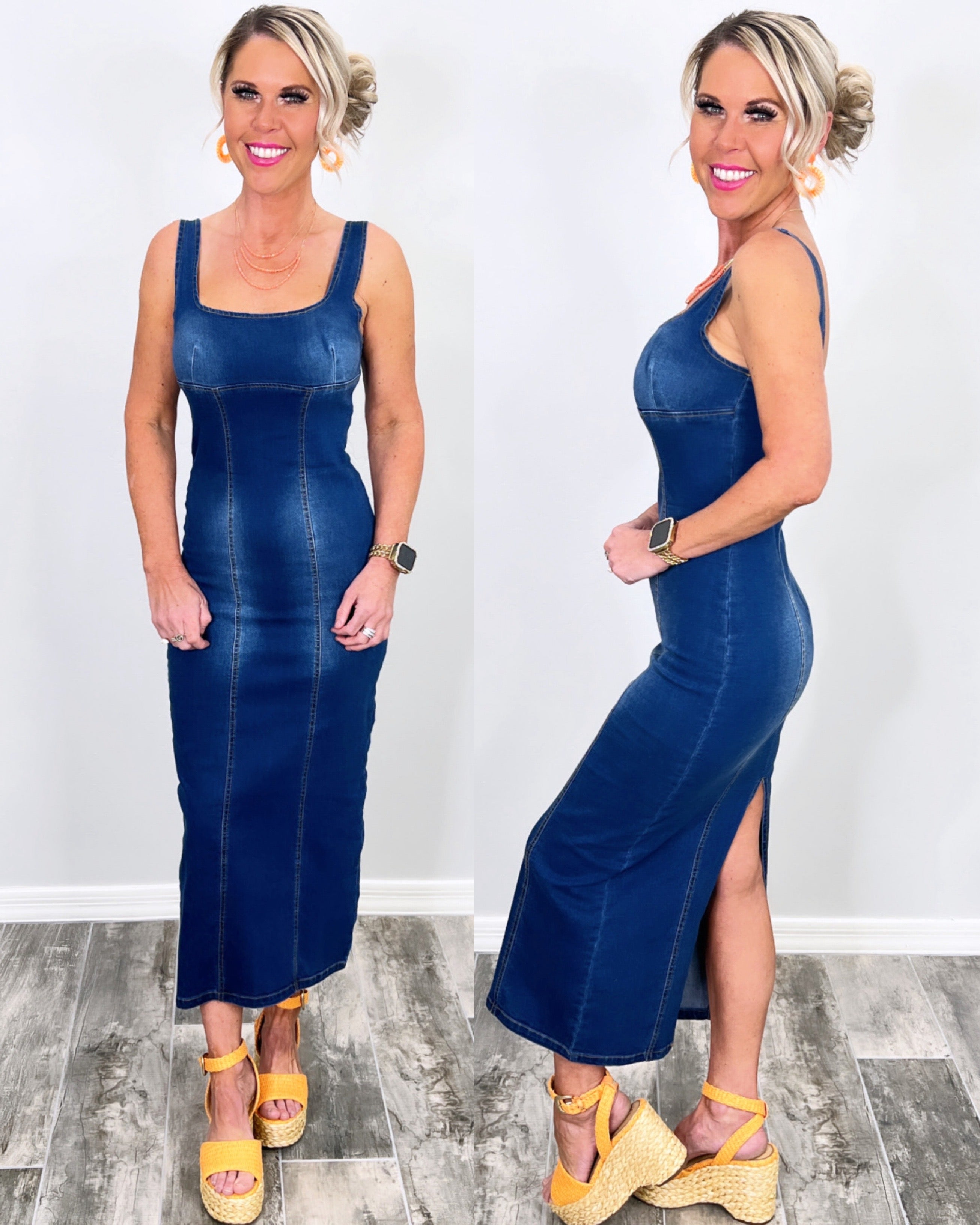 My Revenge Dark Wash Denim Dress-Dress-privityboutique.com-Privity Boutique, Women’s Fashion Boutique in Mesa, Arizona