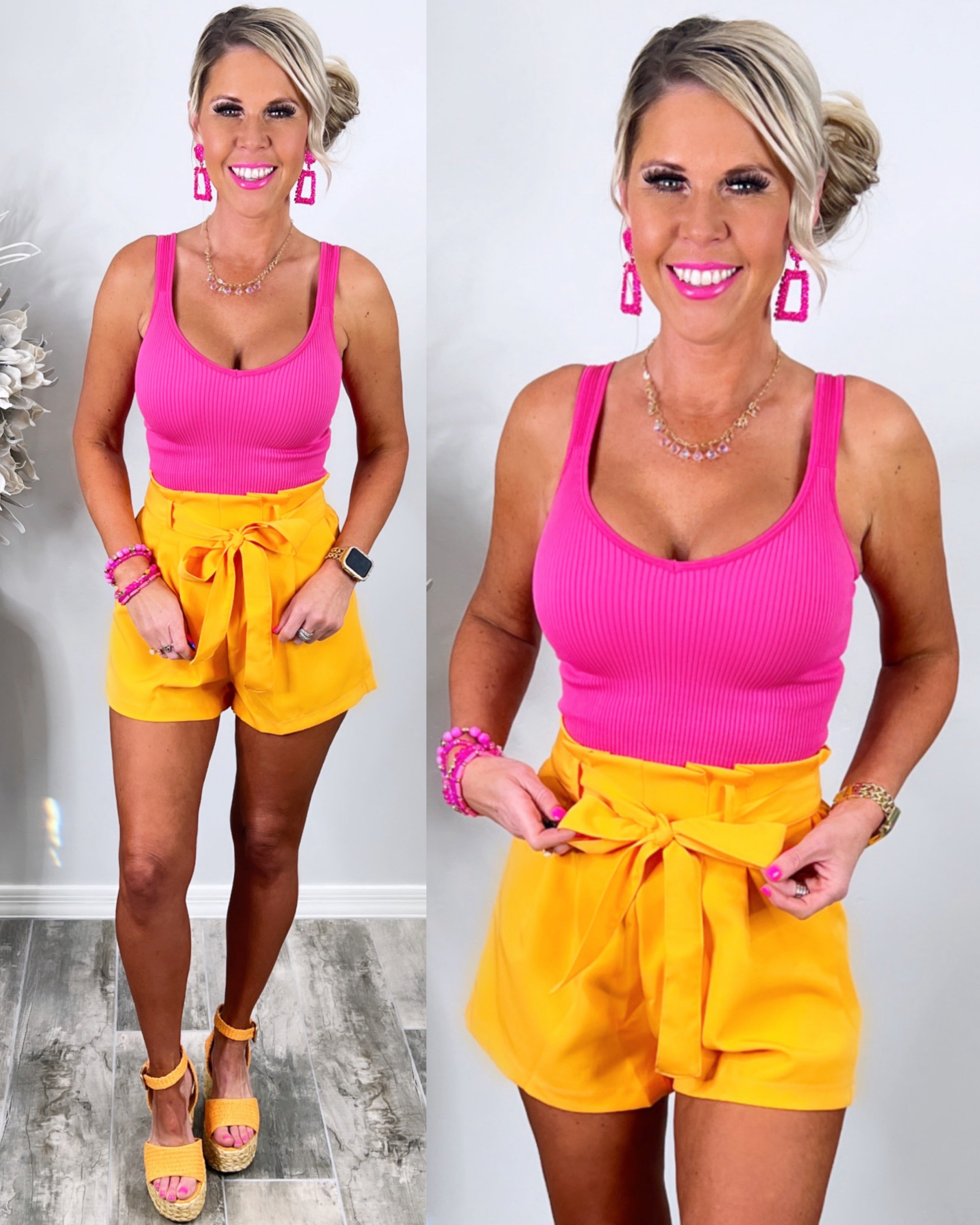 State Of Mind Belted Shorts - Orange-Dress-privityboutique.com-Privity Boutique, Women’s Fashion Boutique in Mesa, Arizona