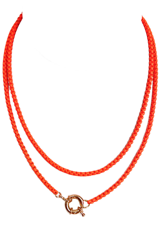 Orange Layered Chain Necklace-beaded tassel necklace-privityboutique.com-Privity Boutique, Women’s Fashion Boutique in Mesa, Arizona