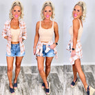 Penny Plaid Flannel Top - Clay/Ivory-flannel-privityboutique-Privity Boutique, Women’s Fashion Boutique in Mesa, Arizona